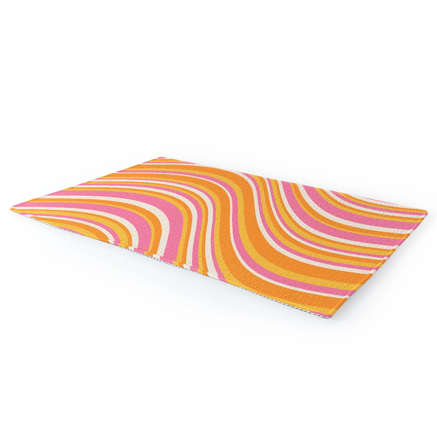 Colour Poems Wavy Retro Stripes III Area Rug - Image 3