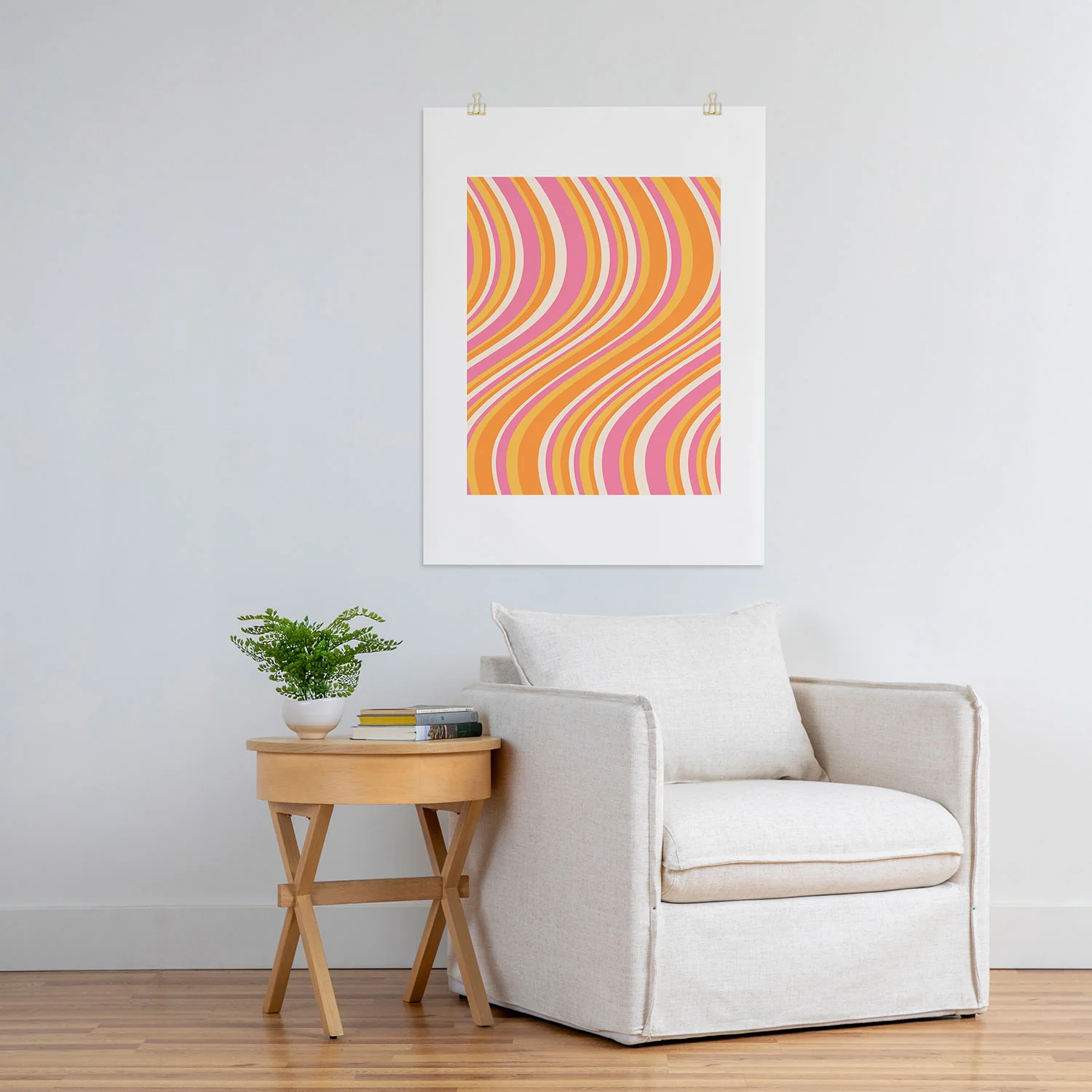 Colour Poems Wavy Retro Stripes III Art Print - Image 24