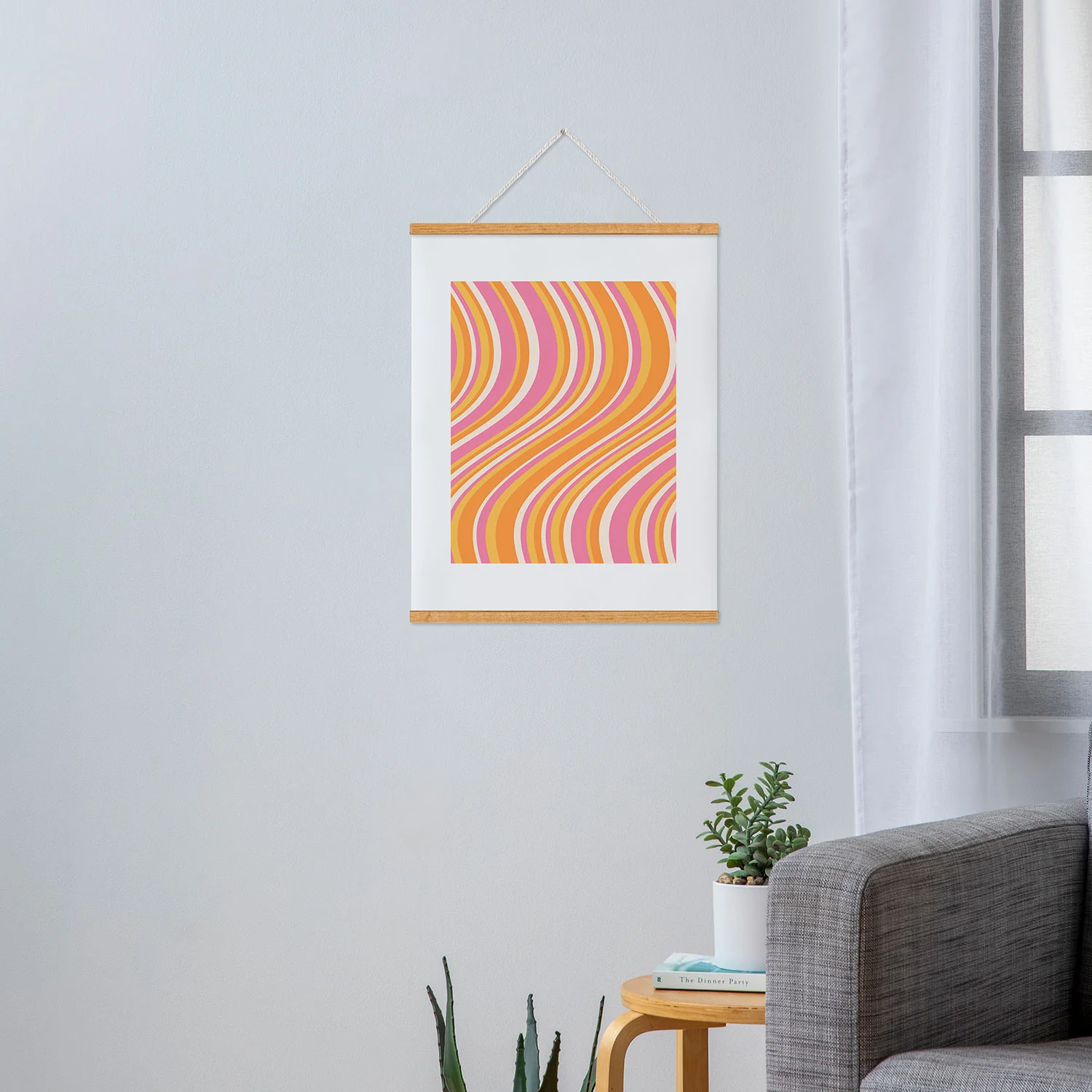 Colour Poems Wavy Retro Stripes III Art Print - Image 36