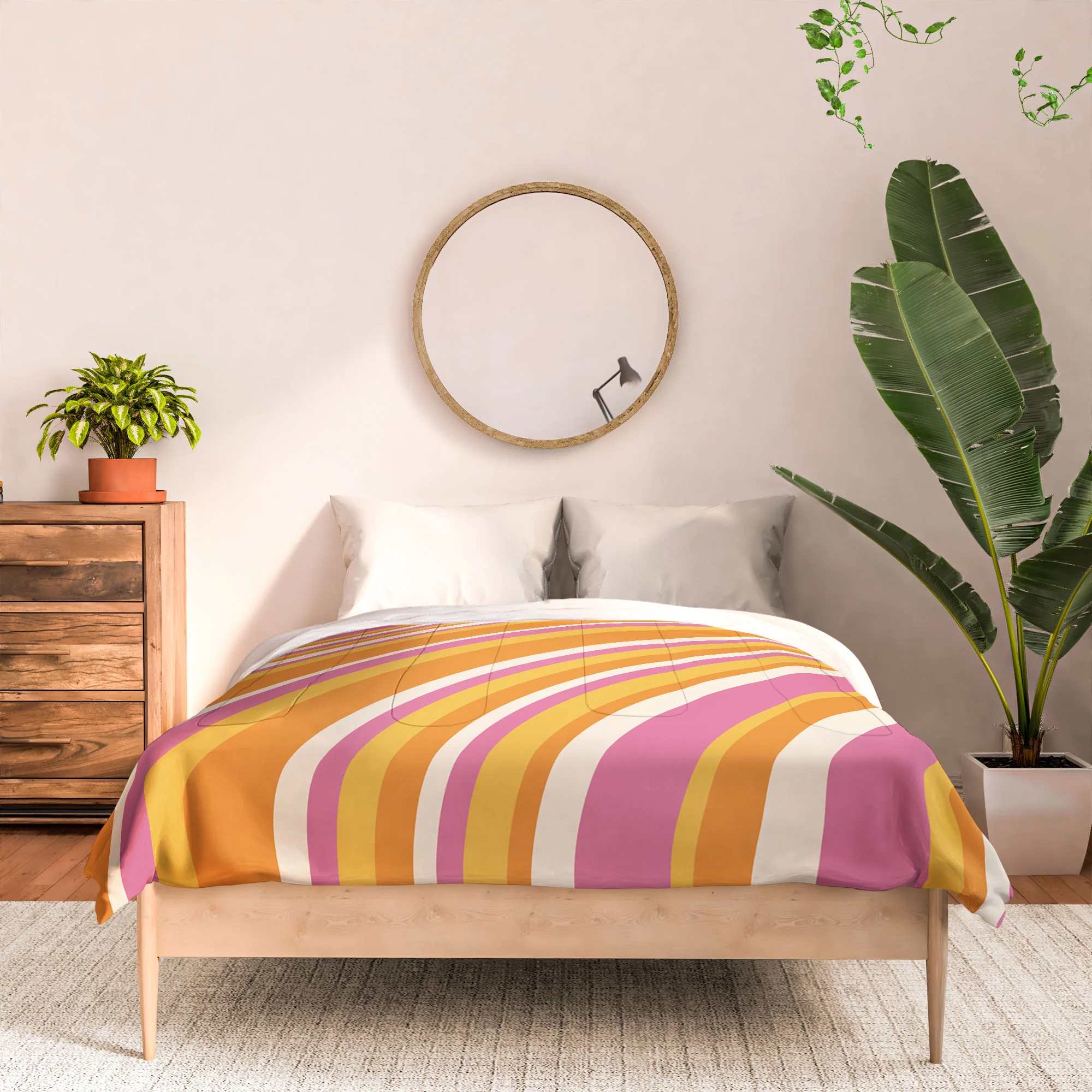 Colour Poems Wavy Retro Stripes III Comforter - Image 12