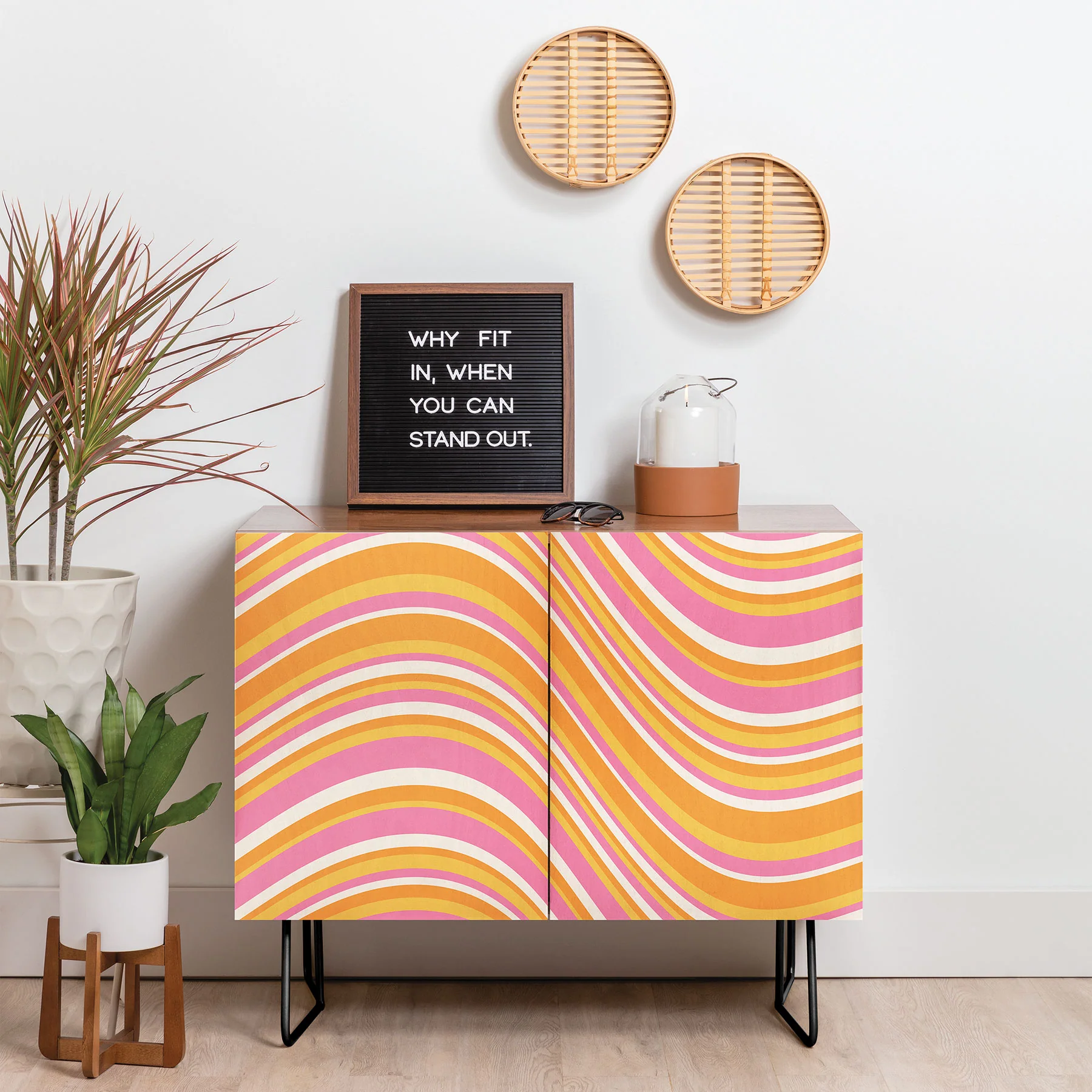 Colour Poems Wavy Retro Stripes III Credenza - Image 6