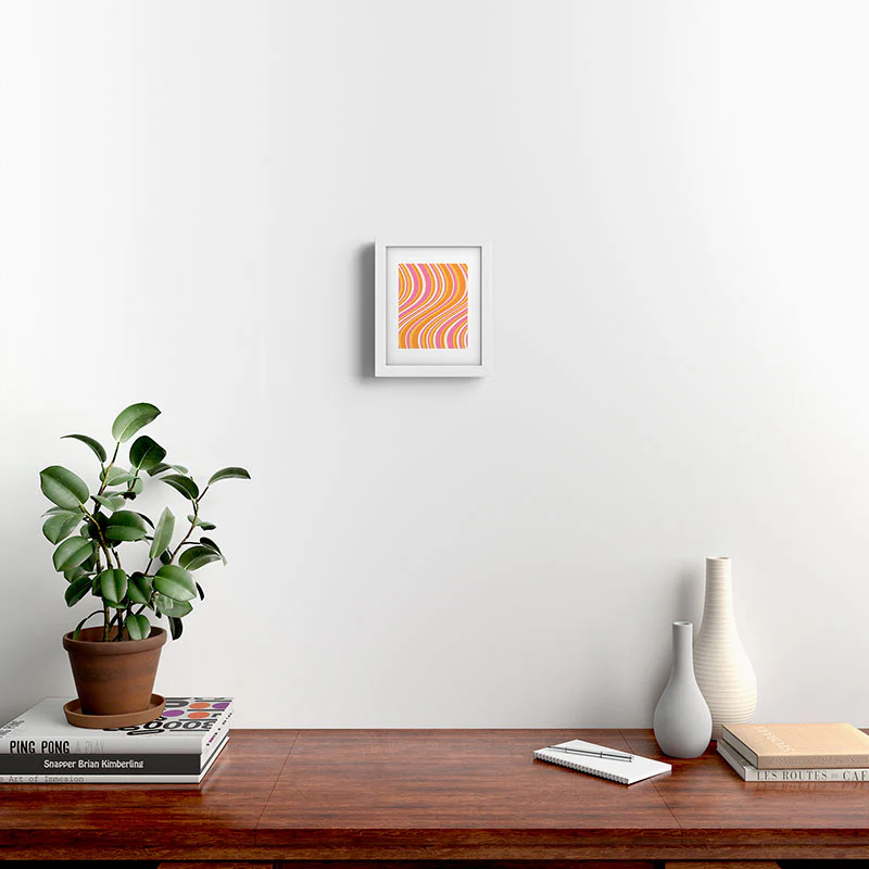 Colour Poems Wavy Retro Stripes III Framed Art Print - Image 38