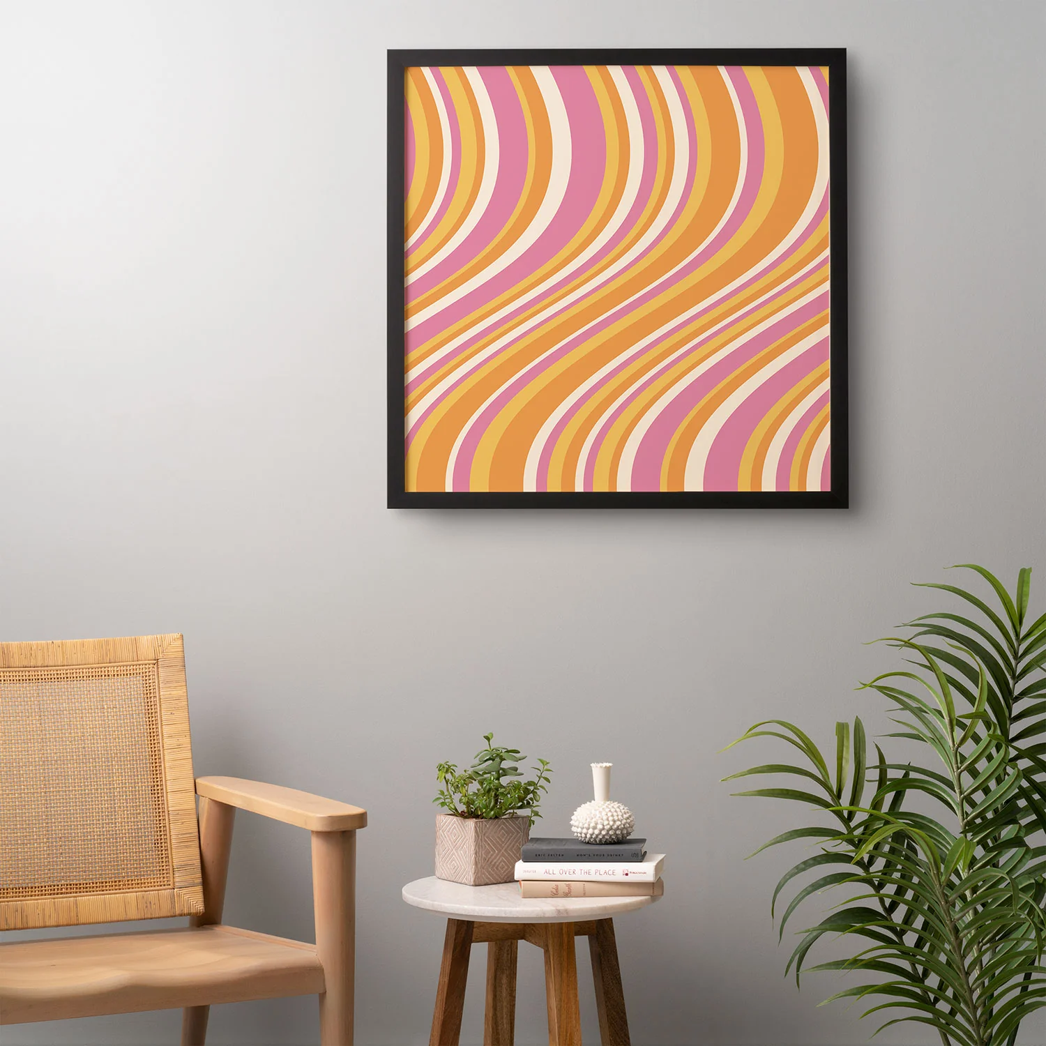 Colour Poems Wavy Retro Stripes III Framed Wall Art - Image 12