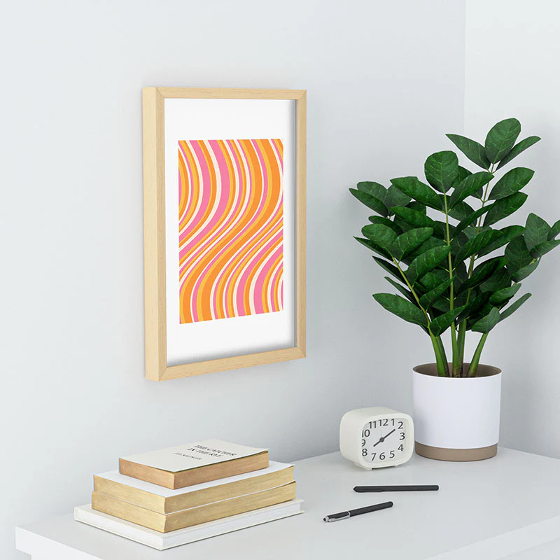 Colour Poems Wavy Retro Stripes III Recessed Framing Rectangle - Image 14