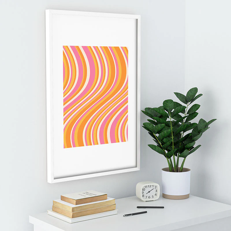 Colour Poems Wavy Retro Stripes III Recessed Framing Rectangle - Image 28
