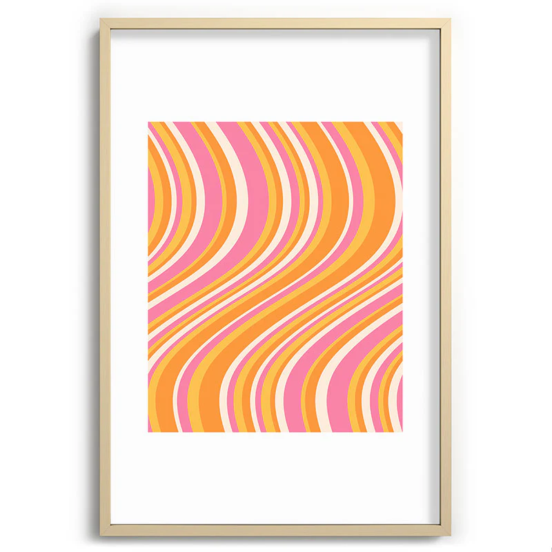 Colour Poems Wavy Retro Stripes III Recessed Framing Rectangle - Image 29