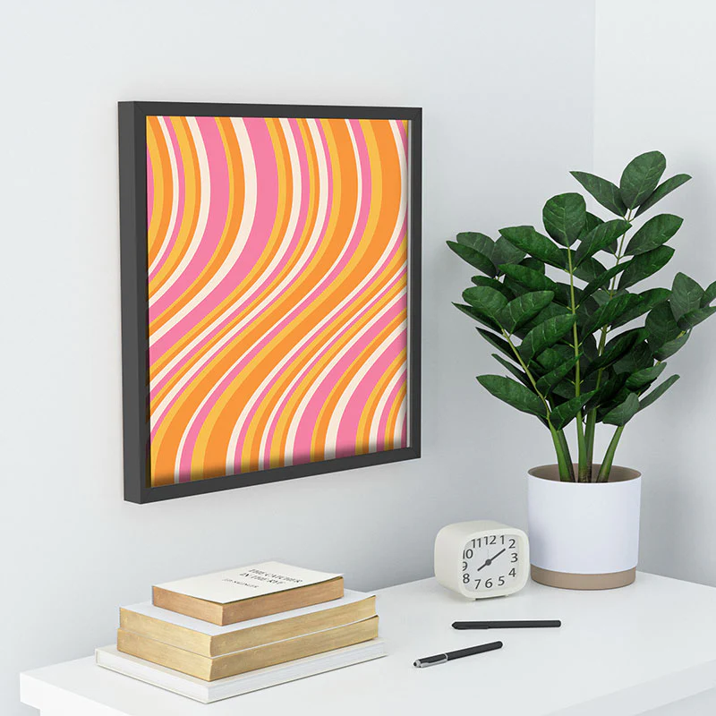 Colour Poems Wavy Retro Stripes III Recessed Framing Square - Image 10