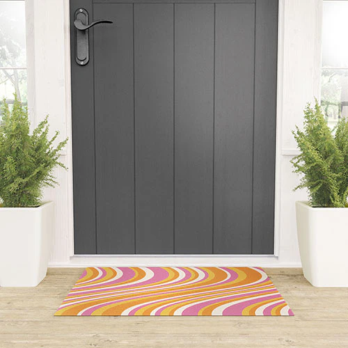 Colour Poems Wavy Retro Stripes III Welcome Mat - Image 3