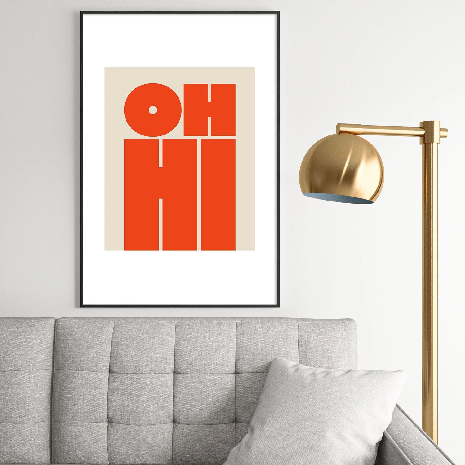 Cuss Yeah Designs OH HI Metal Framed Art Print - Image 46