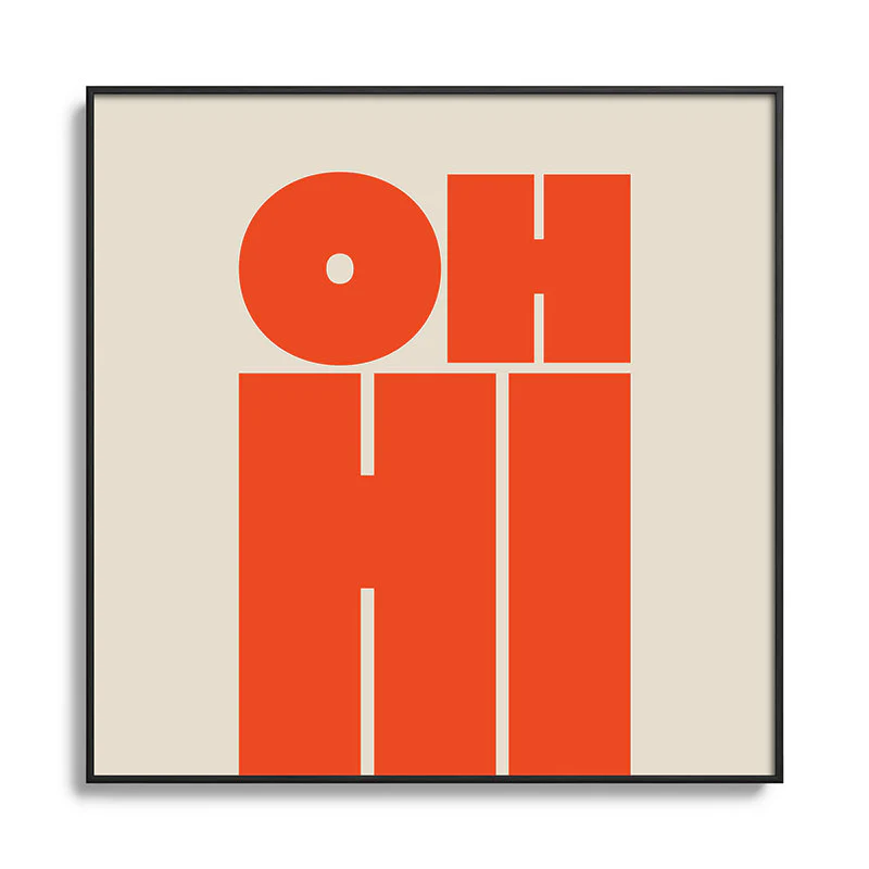 Cuss Yeah Designs OH HI Square Metal Framed Art Print - Image 21