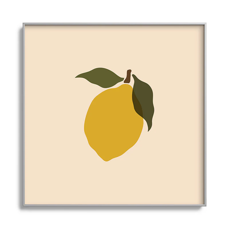 Cuss Yeah Designs Single Lemon I Square Metal Framed Art Print - Image 17