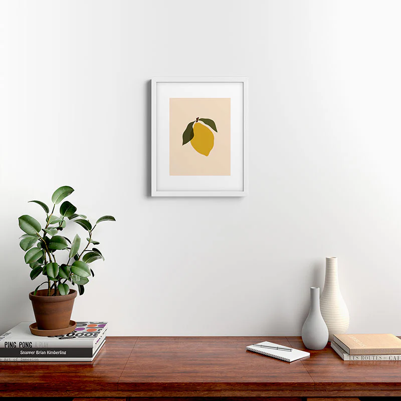 Cuss Yeah Designs Single Lemon II Framed Art Print - Image 44