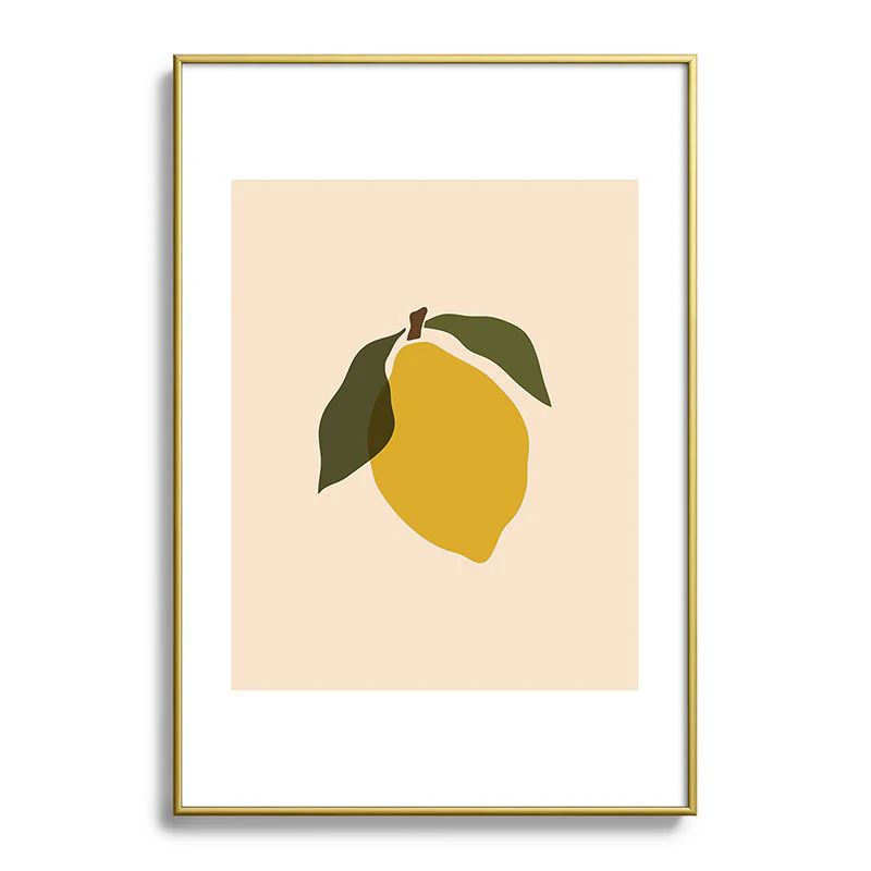 Cuss Yeah Designs Single Lemon II Metal Framed Art Print - Image 13