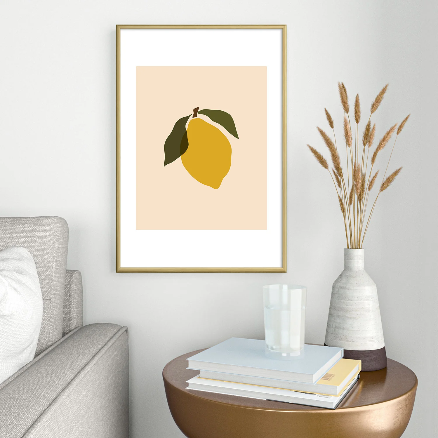 Cuss Yeah Designs Single Lemon II Metal Framed Art Print - Image 14