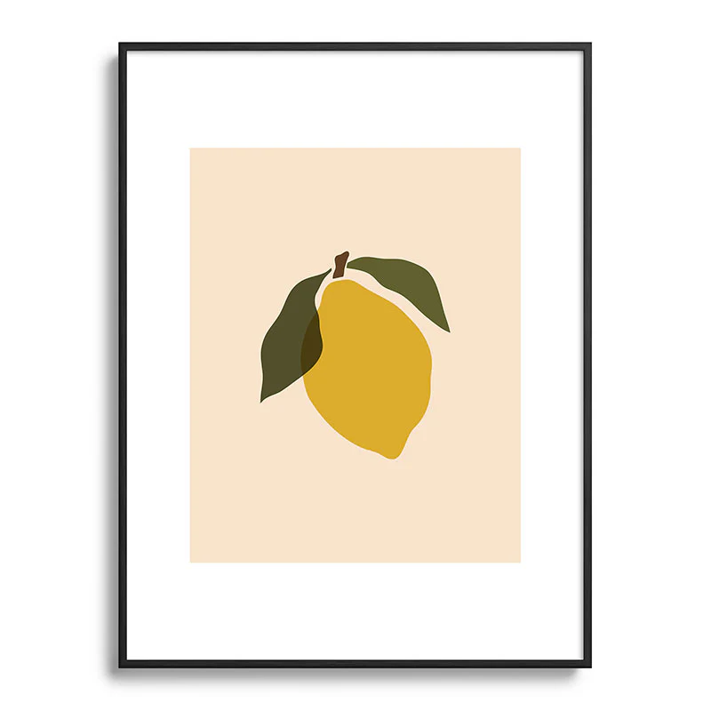 Cuss Yeah Designs Single Lemon II Metal Framed Art Print - Image 33
