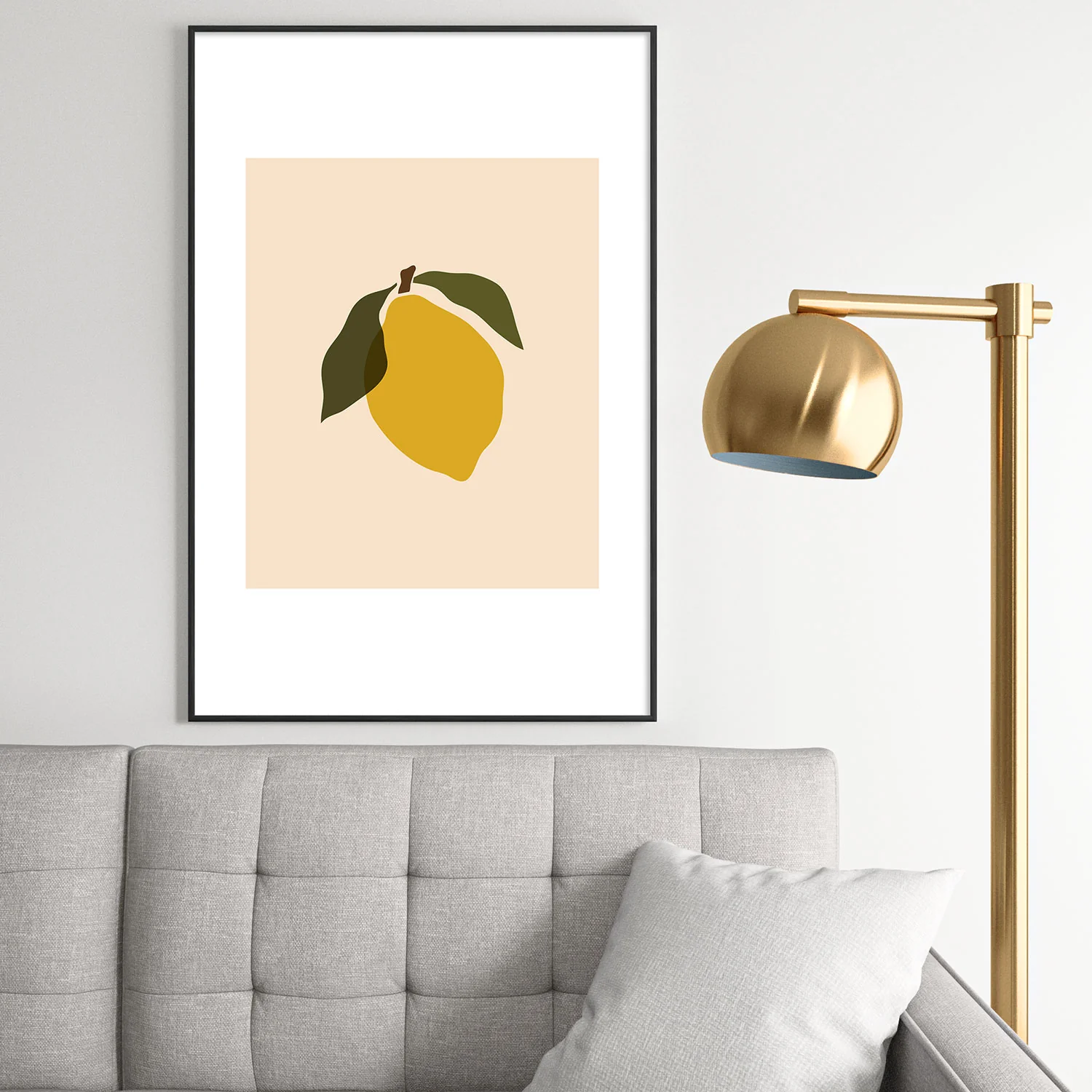 Cuss Yeah Designs Single Lemon II Metal Framed Art Print - Image 46