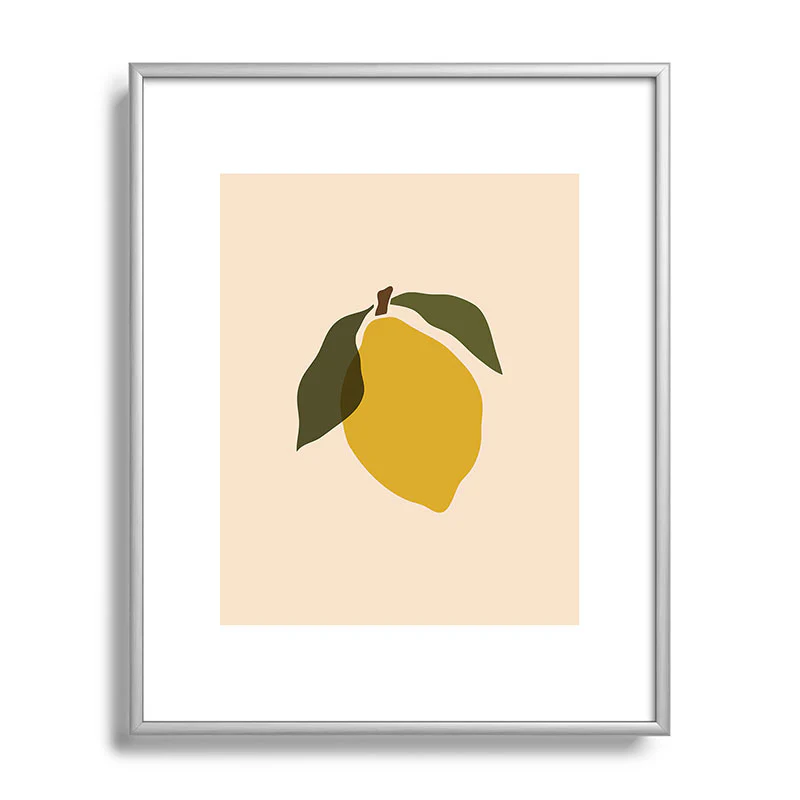 Cuss Yeah Designs Single Lemon II Metal Framed Art Print - Image 5