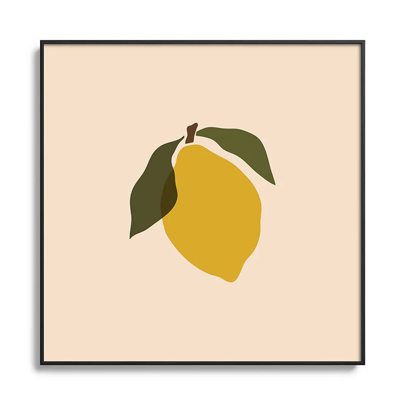 Cuss Yeah Designs Single Lemon II Square Metal Framed Art Print - Image 21