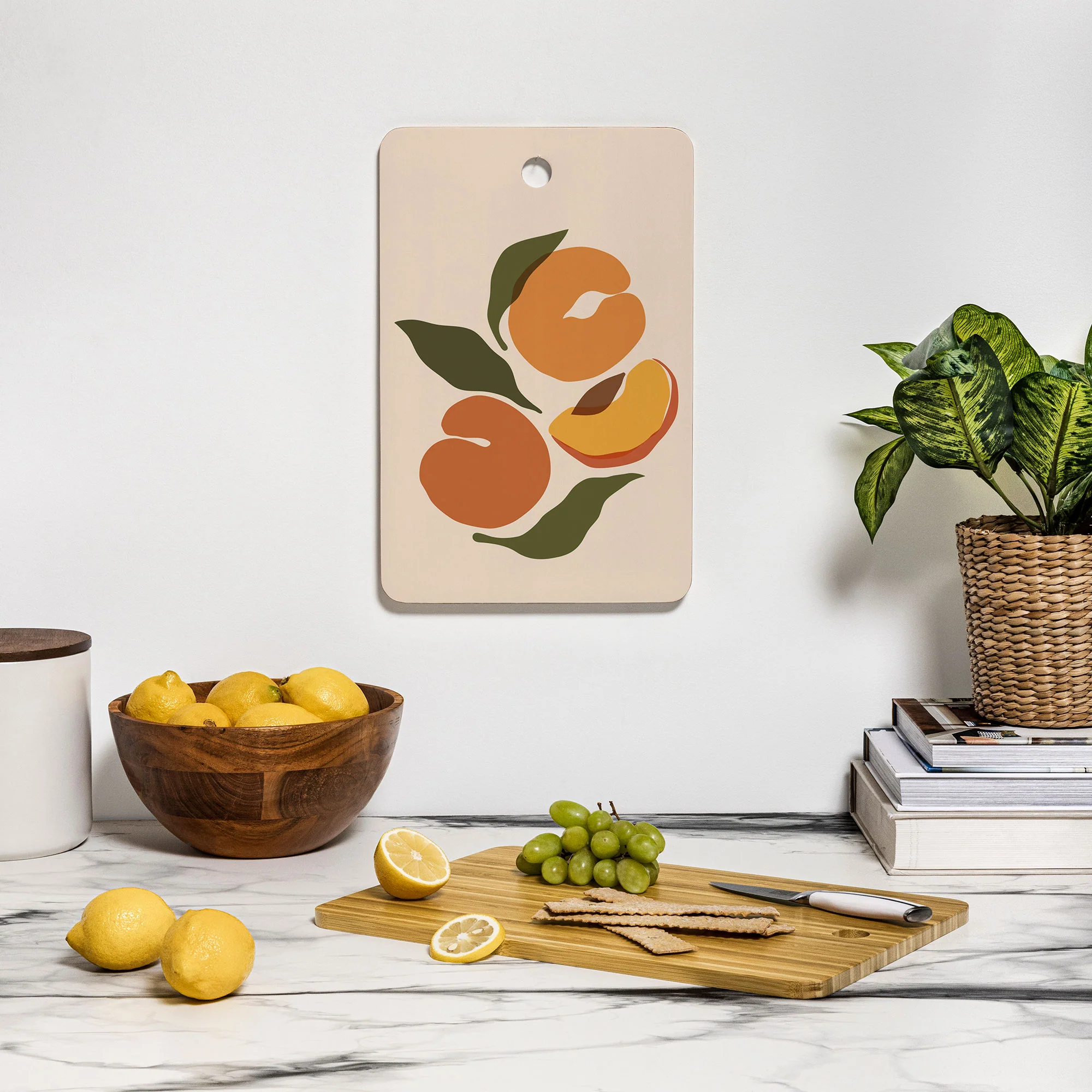 Cuss Yeah Designs Yellow Peaches Cutting Board Rectangle - Image 3