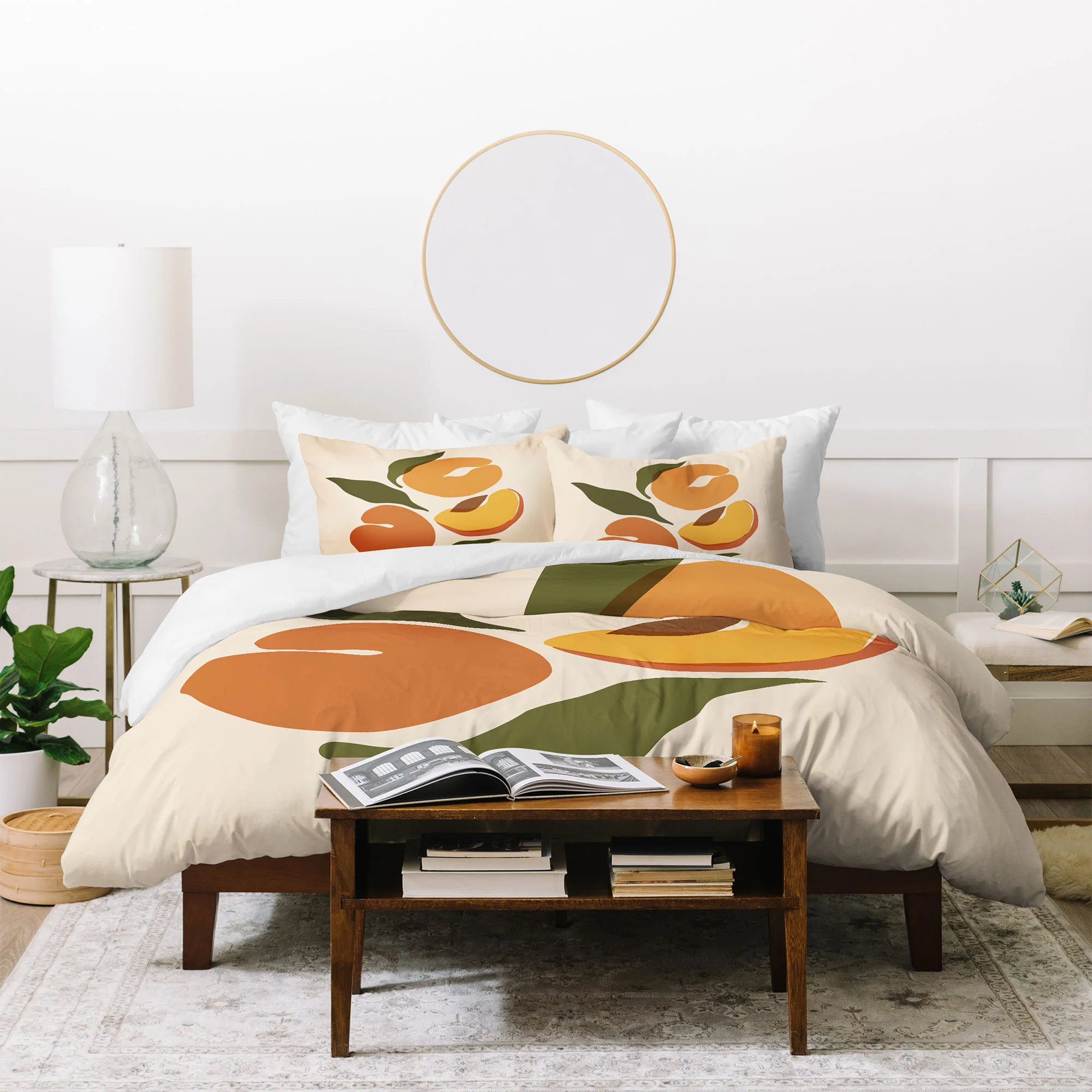Cuss Yeah Designs Yellow Peaches Duvet Cover - Image 28