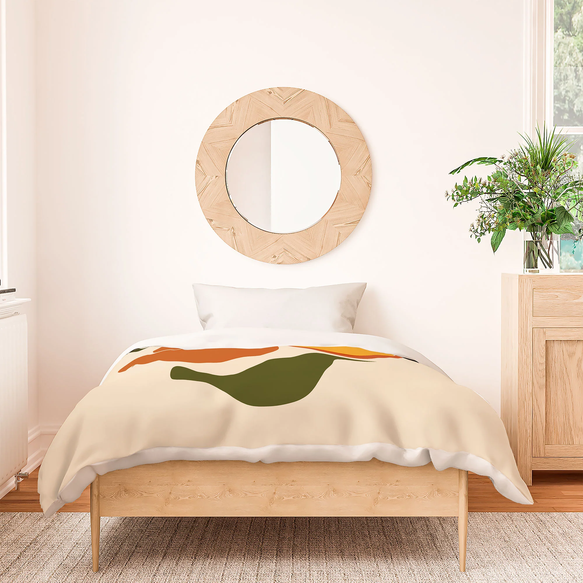 Cuss Yeah Designs Yellow Peaches Duvet Cover - Image 6