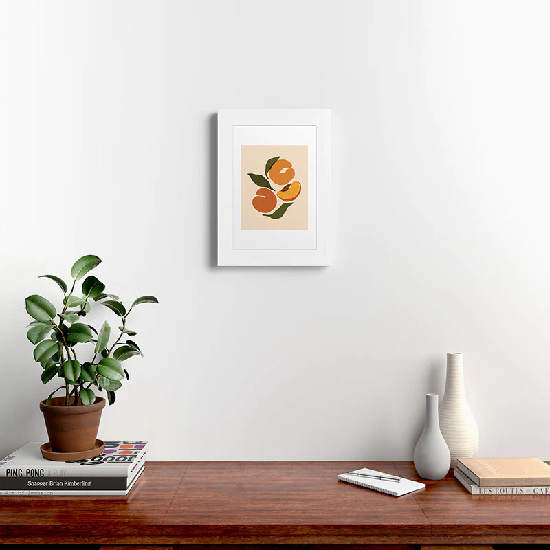 Cuss Yeah Designs Yellow Peaches Framed Art Print - Image 18