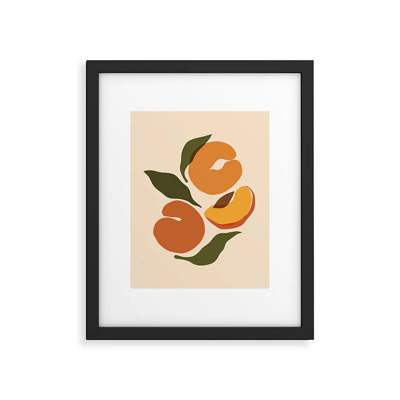 Cuss Yeah Designs Yellow Peaches Framed Art Print - Image 31