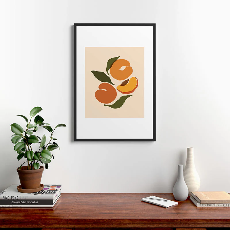 Cuss Yeah Designs Yellow Peaches Framed Art Print - Image 36