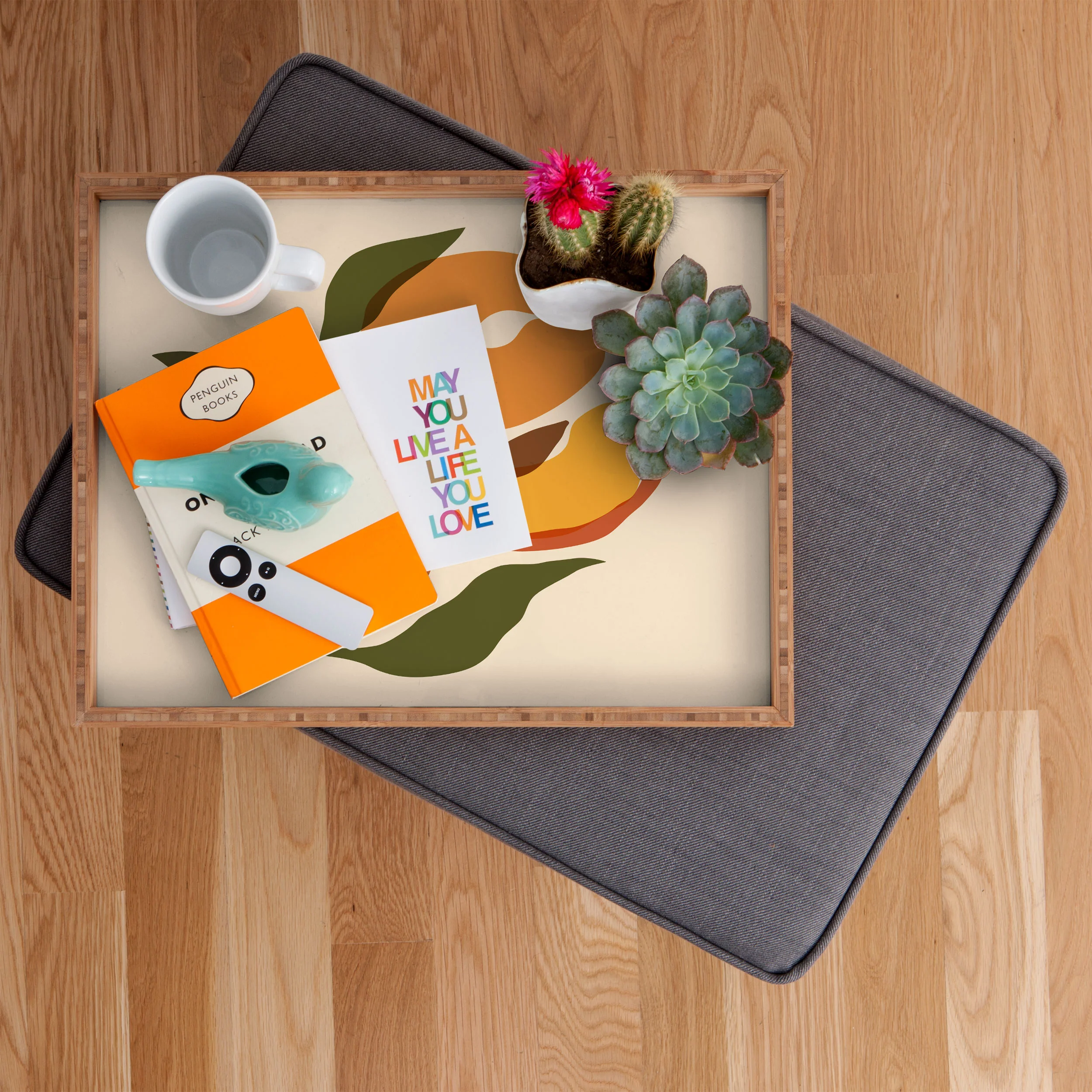 Cuss Yeah Designs Yellow Peaches Rectangular Tray - Image 2