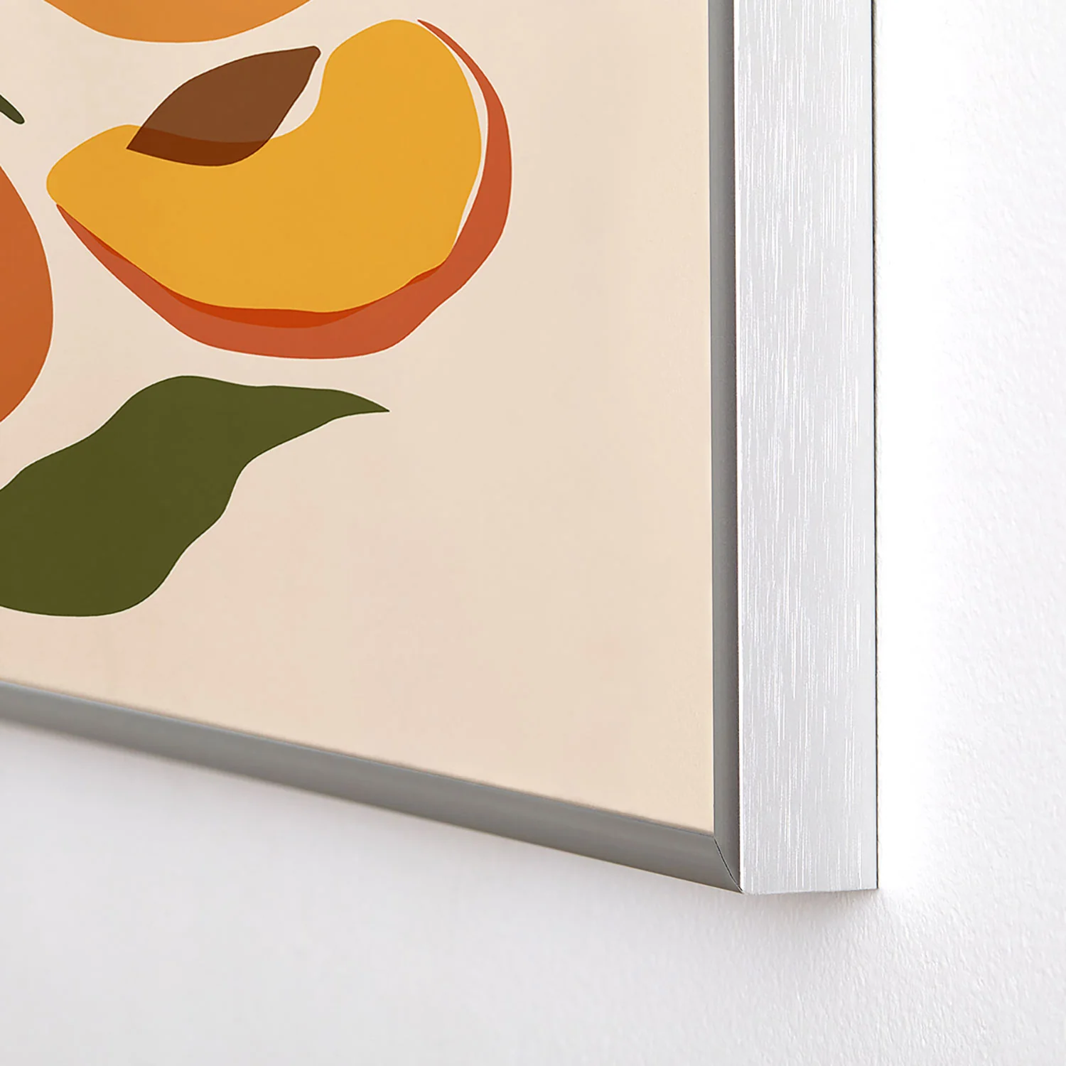 Cuss Yeah Designs Yellow Peaches Square Metal Framed Art Print - Image 8