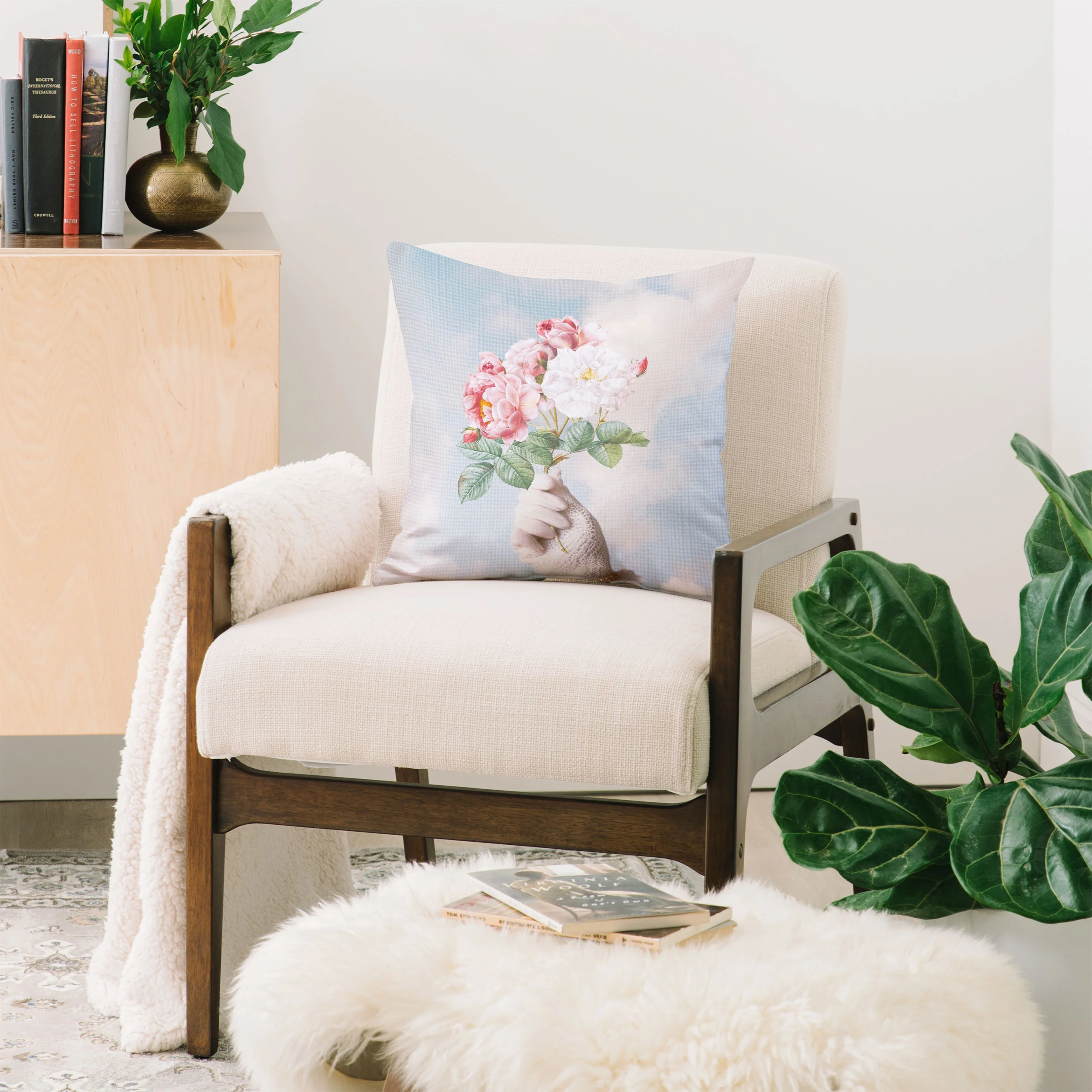 Dagmar Pels Floral Lady Throw Pillow - Image 2