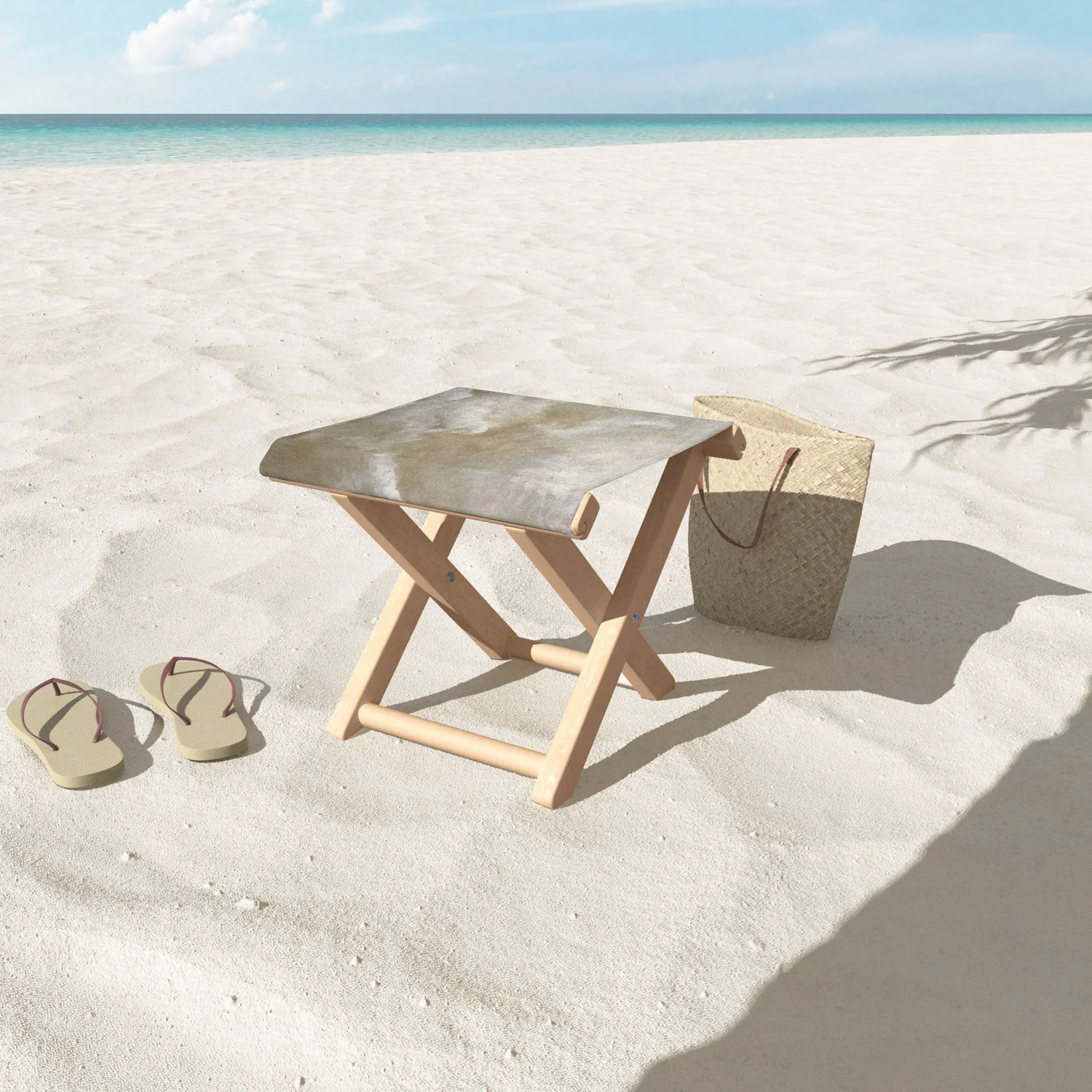 Dan Hobday Art Clouds two Folding Stool - Image 3