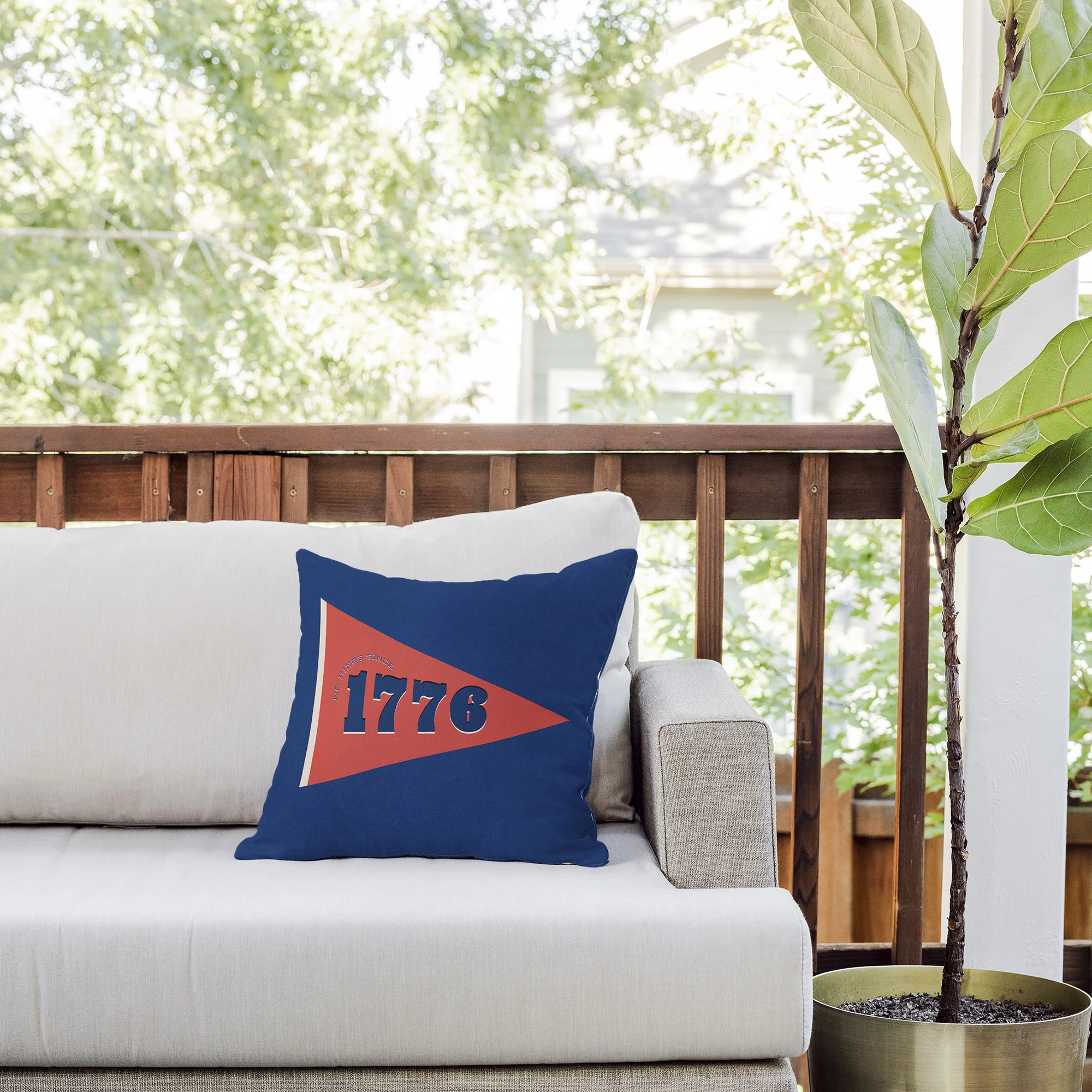 DENY Designs 1776 Pennant Outdoor Throw Pillow - Image 5