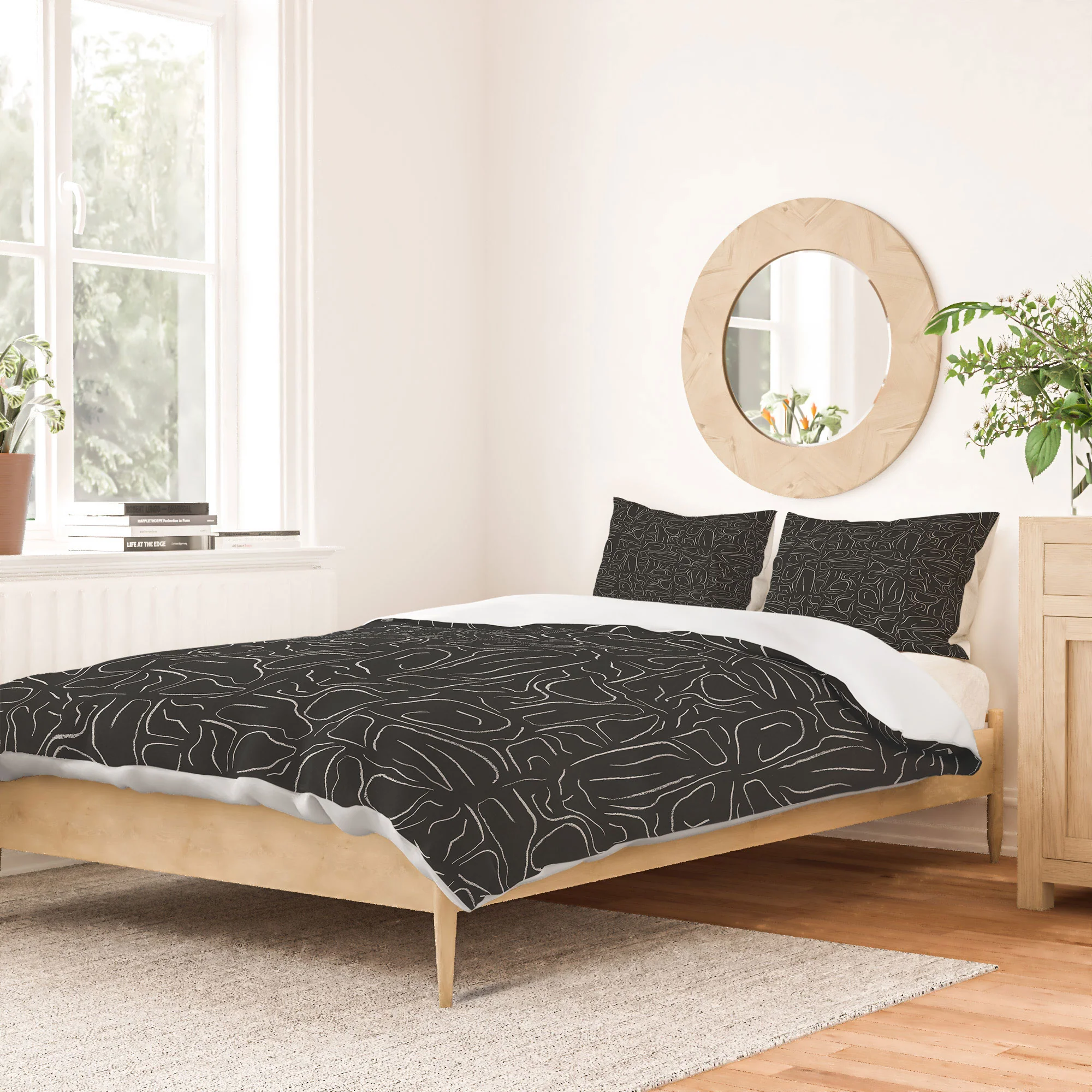 DENY Designs Abstract Lines Black Duvet Cover - Image 34