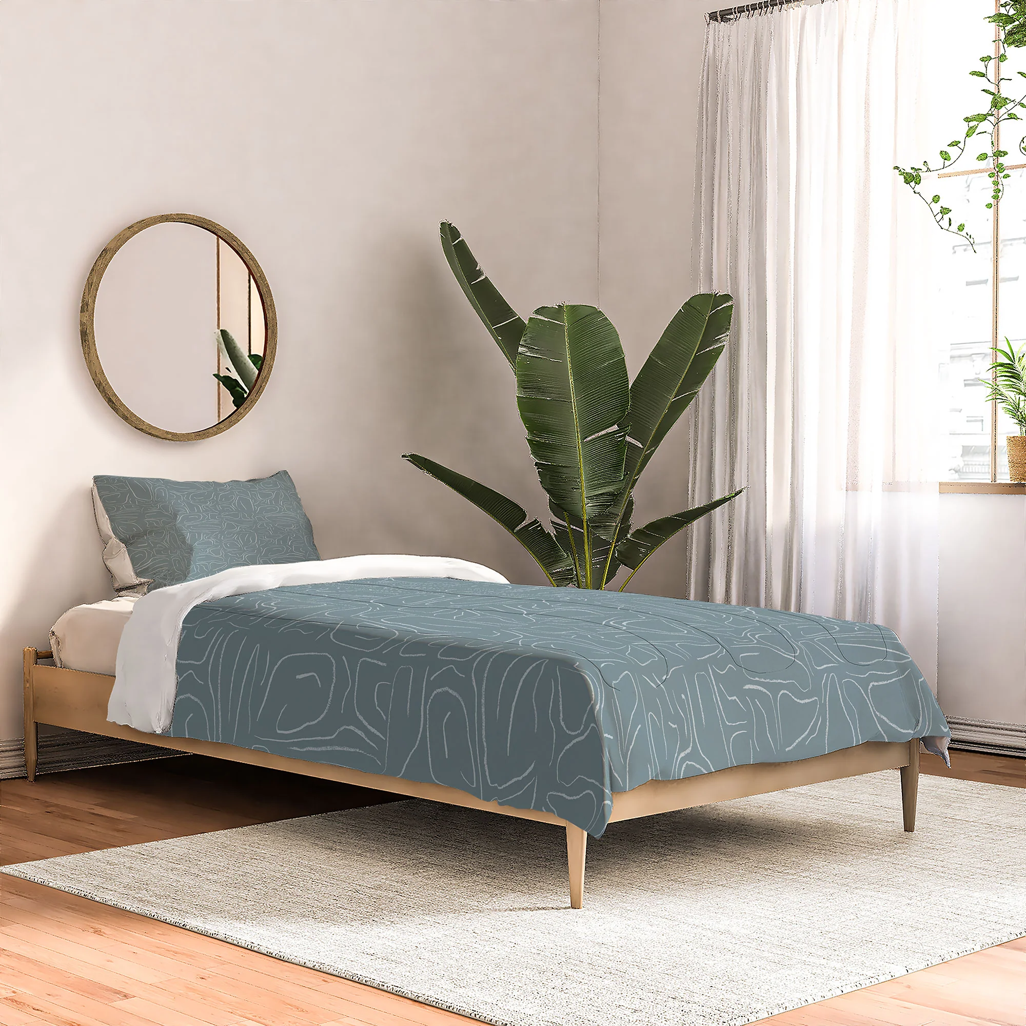 DENY Designs Abstract Lines Blue Comforter - Image 5