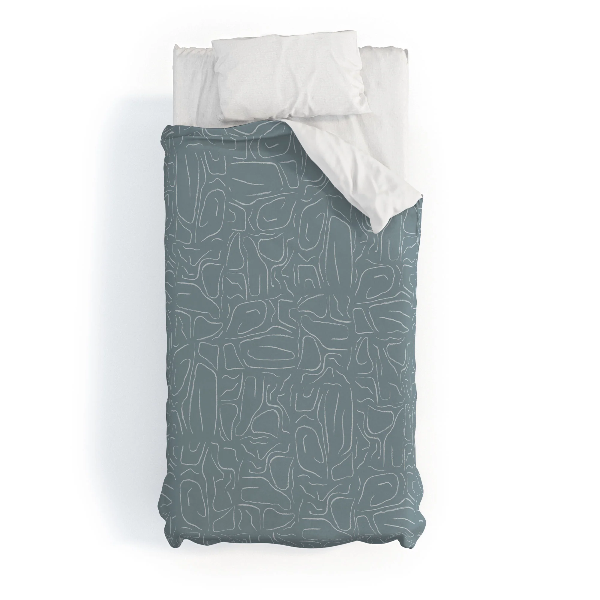 DENY Designs Abstract Lines Blue Duvet Cover - Image 5