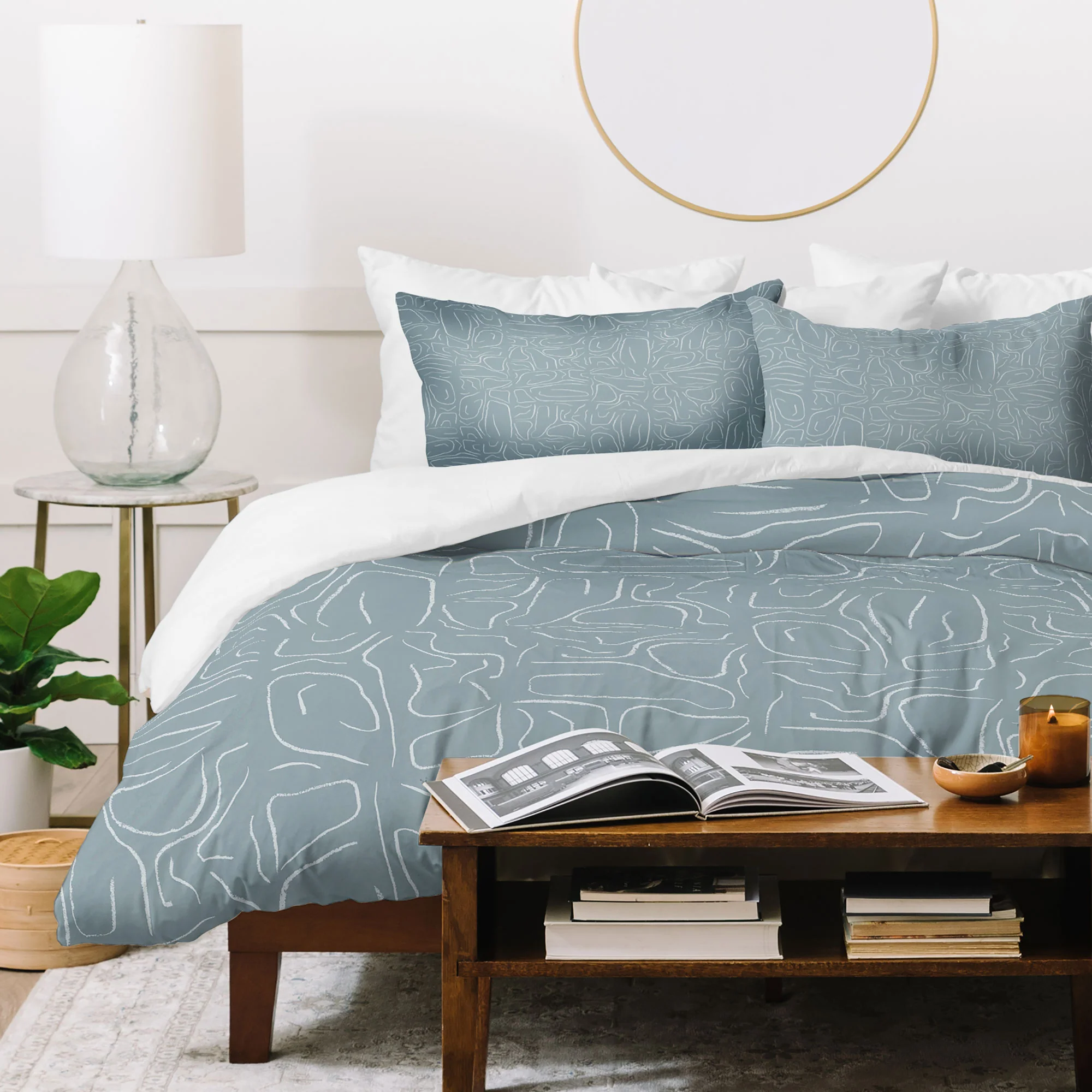 DENY Designs Abstract Lines Blue Duvet Cover - Image 59