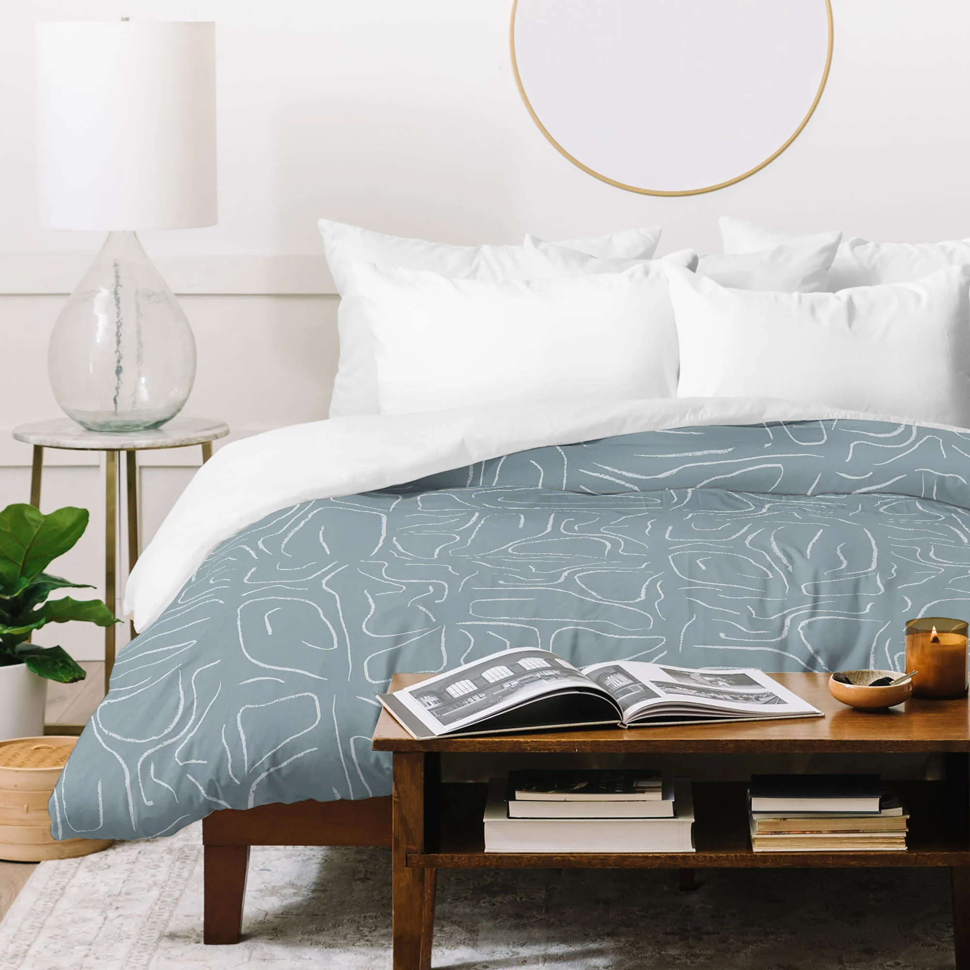 DENY Designs Abstract Lines Blue Duvet Cover - Image 7