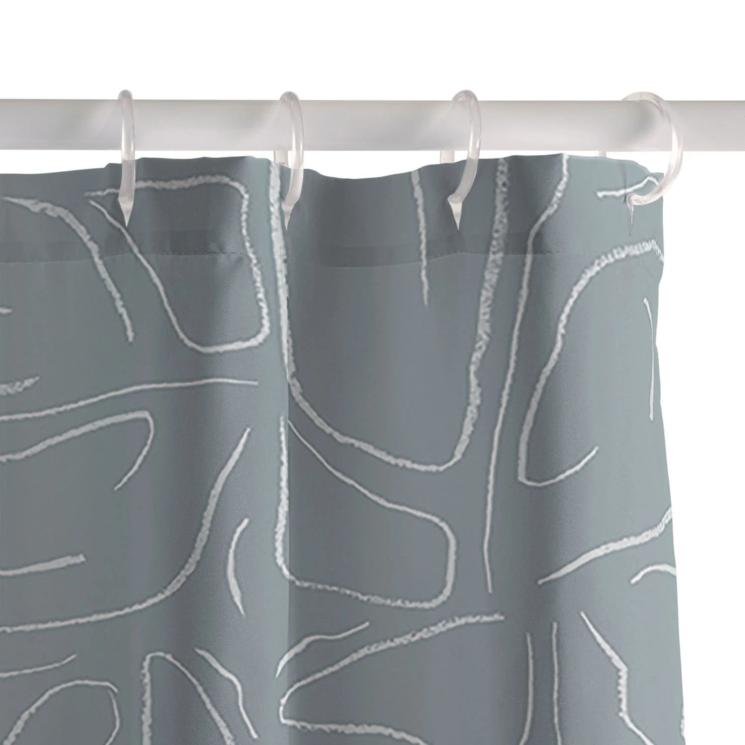 DENY Designs Abstract Lines Blue Shower Curtain - Image 5