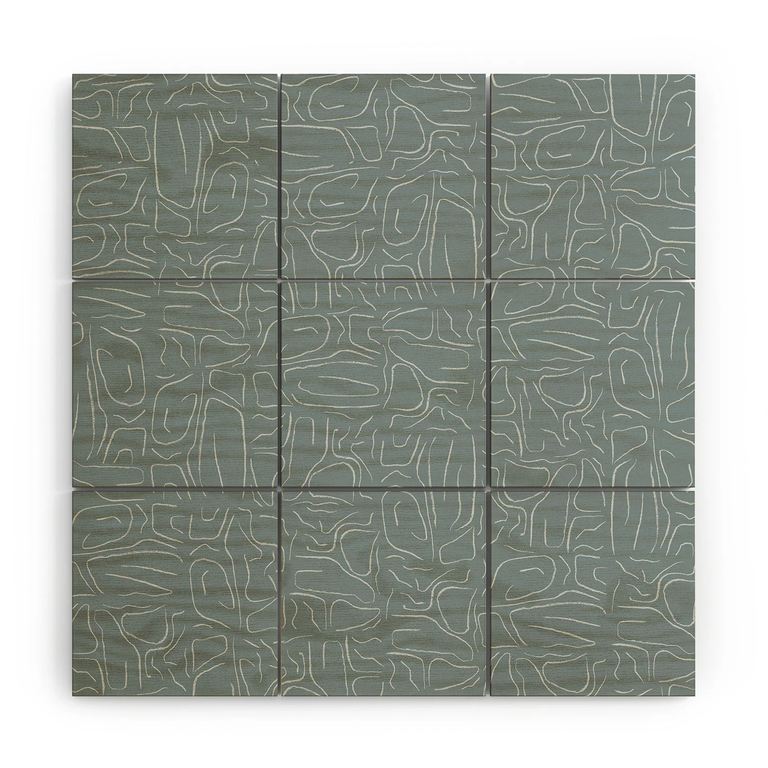 DENY Designs Abstract Lines Blue Wood Wall Mural - Image 3