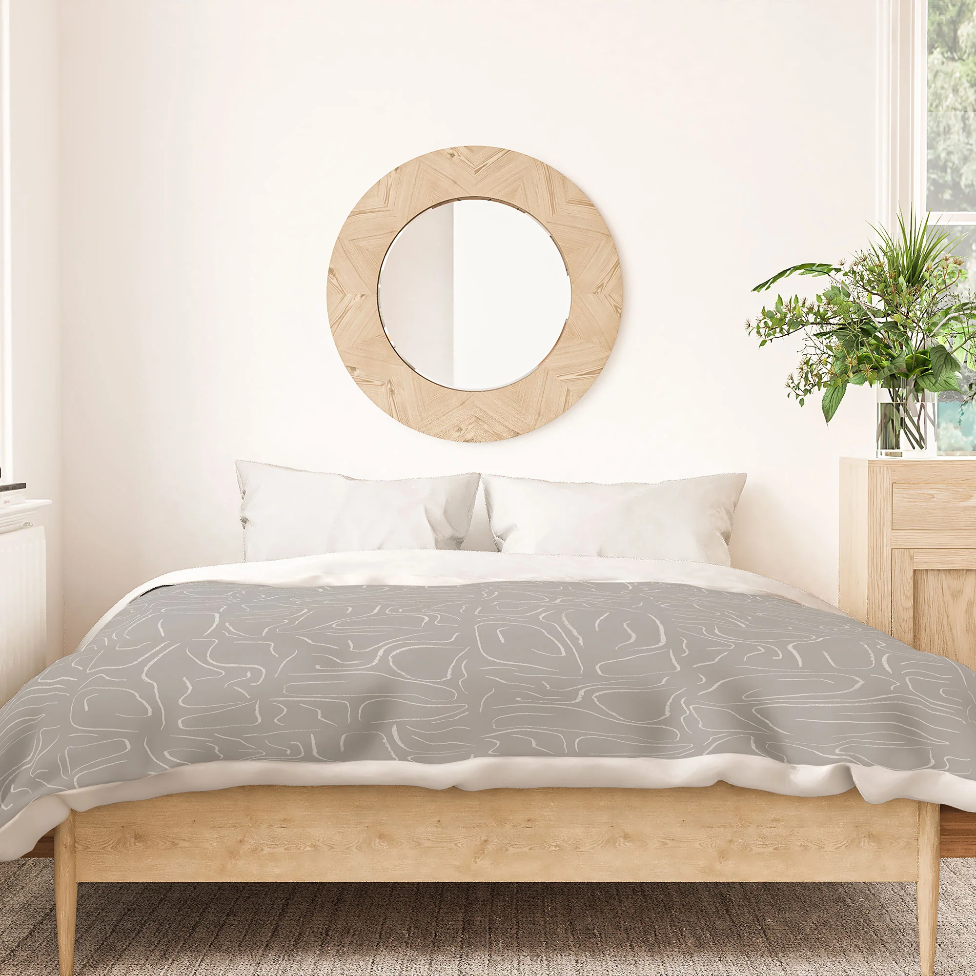 DENY Designs Abstract Lines Light Gray Duvet Cover - Image 18