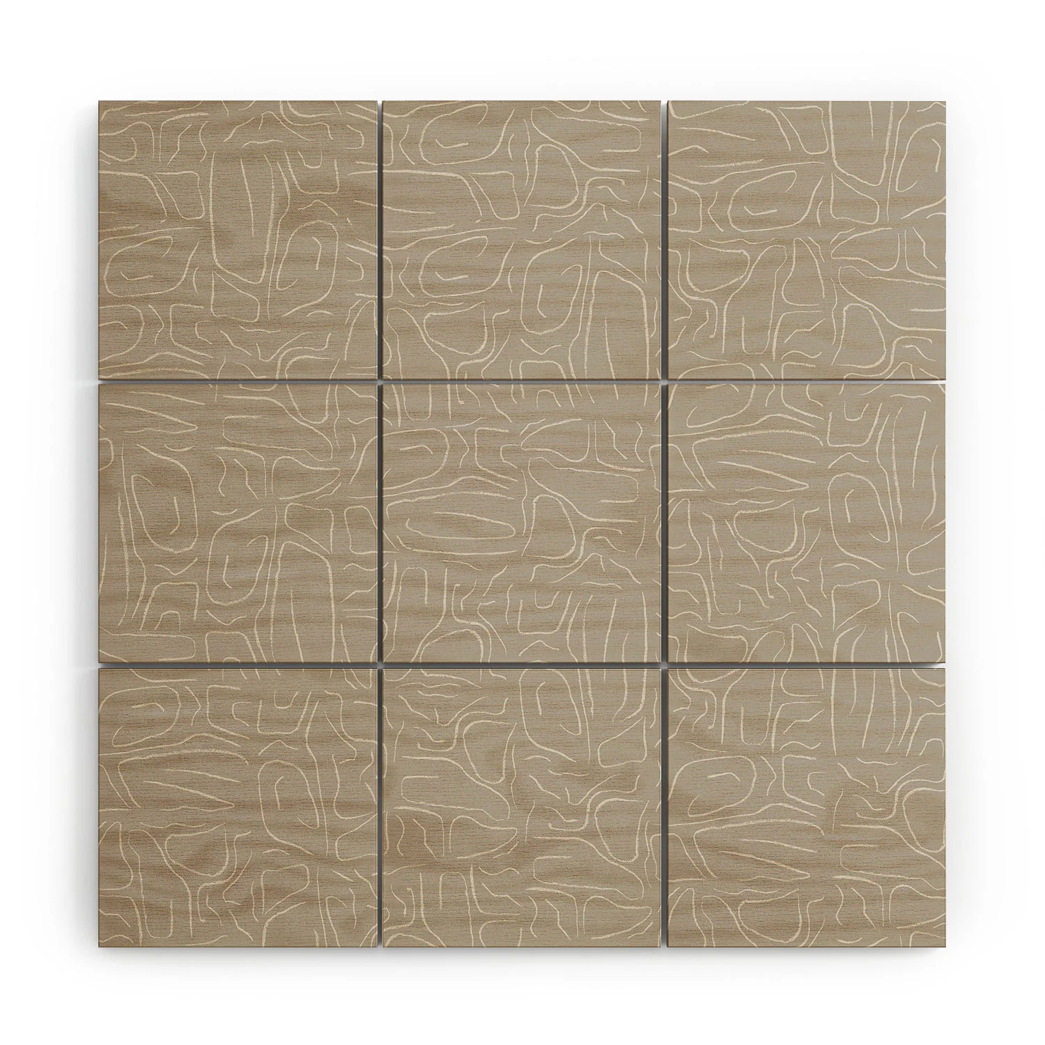 DENY Designs Abstract Lines Light Gray Wood Wall Mural - Image 3