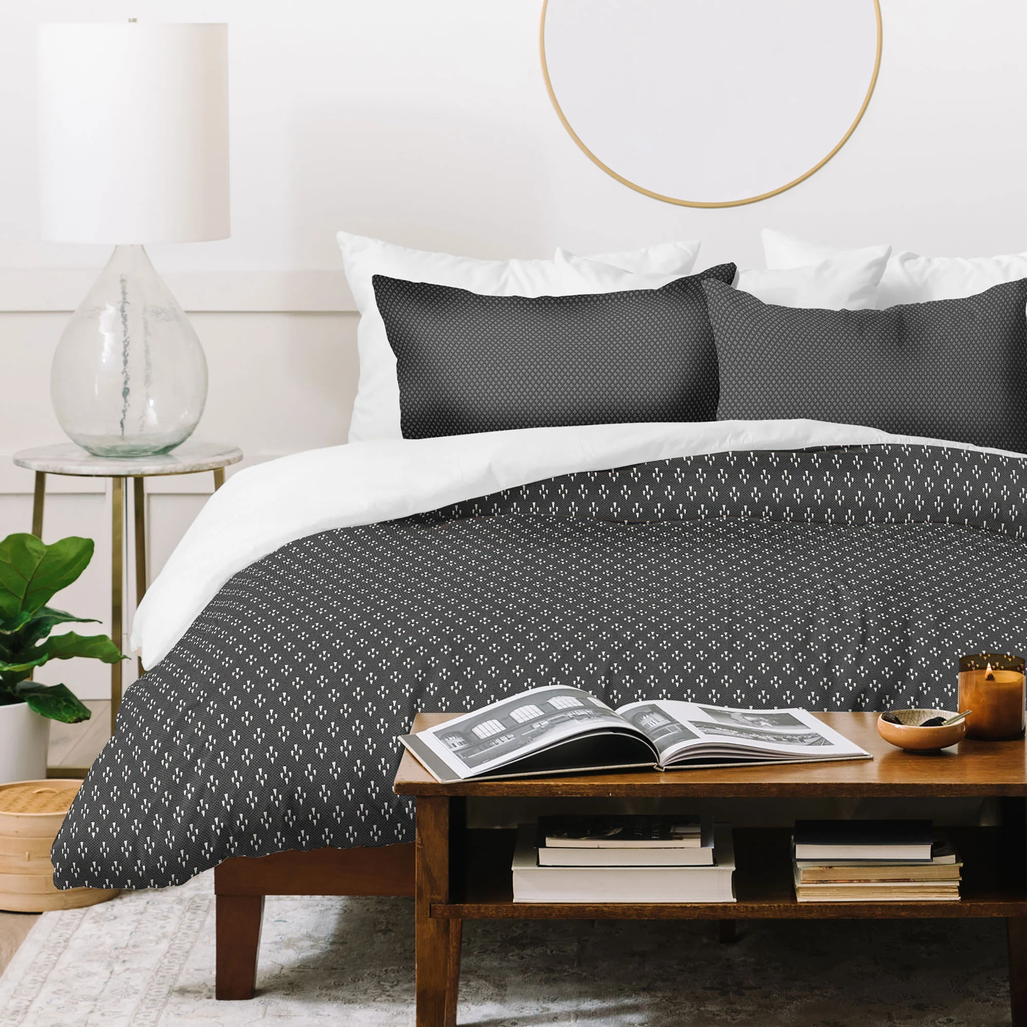 DENY Designs Block Print Dot Black Duvet Cover - Image 59