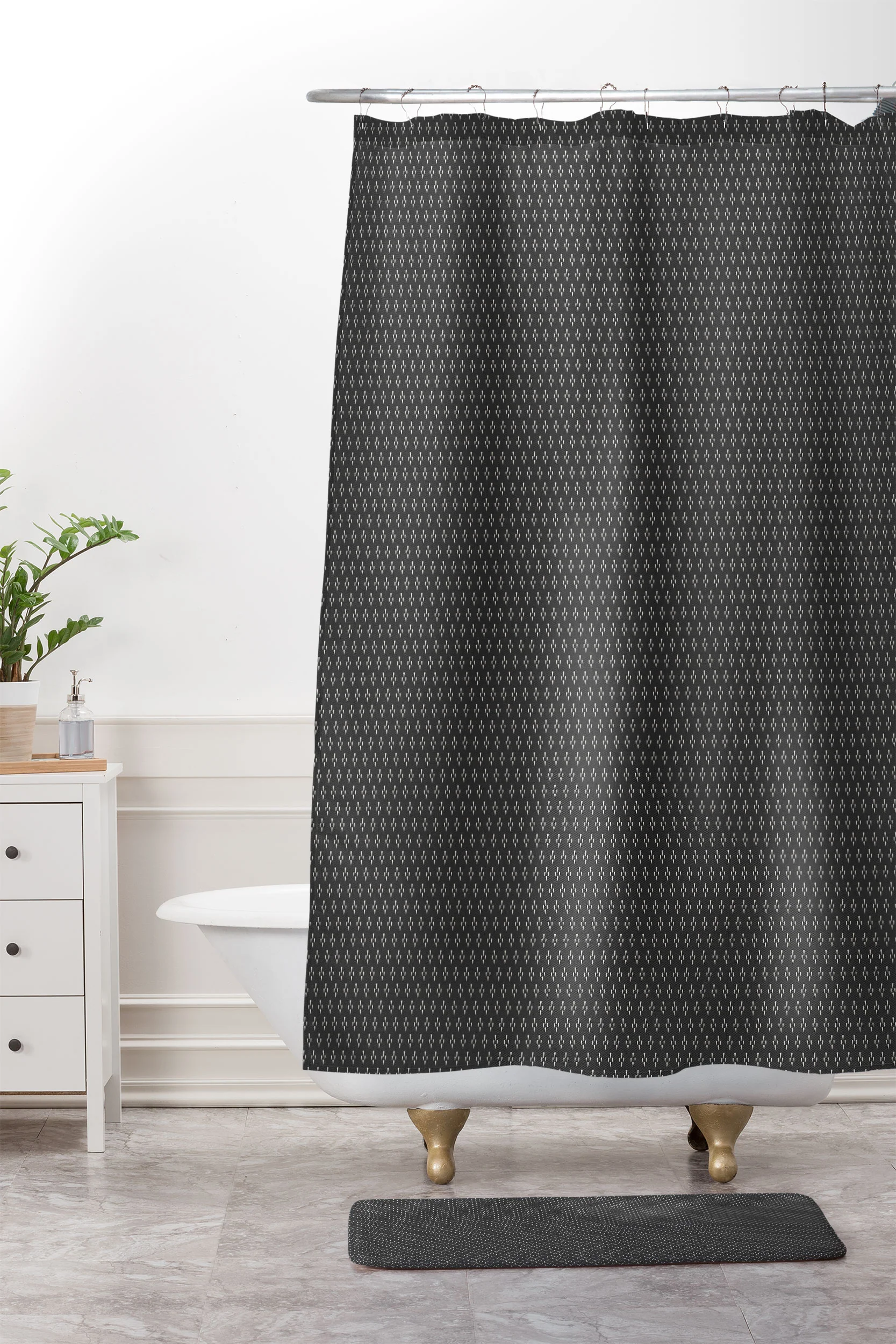 DENY Designs Block Print Dot Black Memory Foam Bath Mat - Image 4