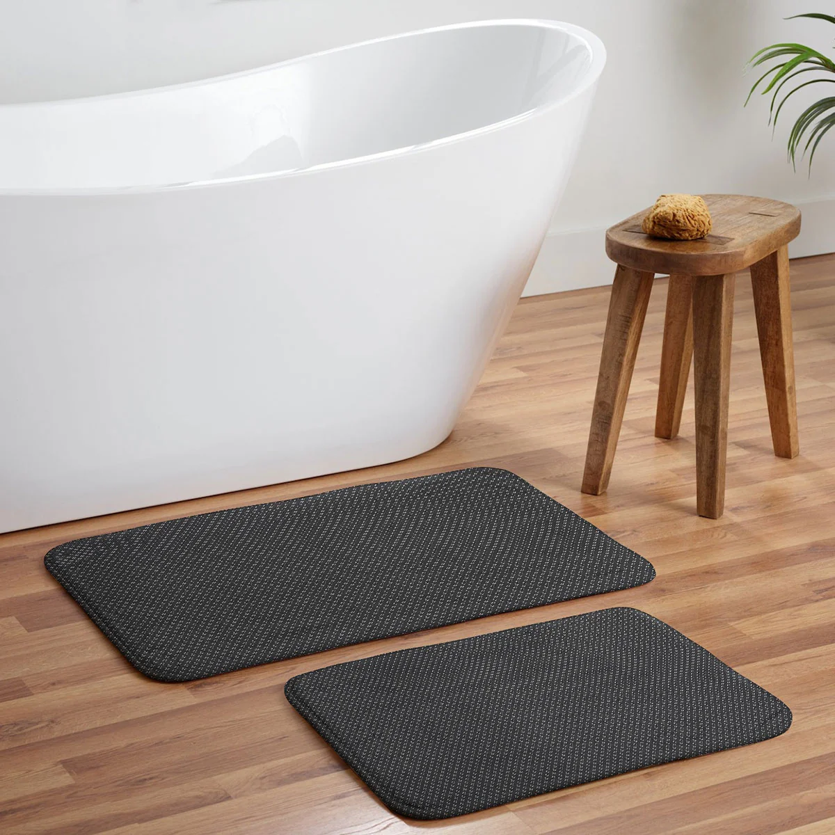 DENY Designs Block Print Dot Black Memory Foam Bath Mat - Image 5