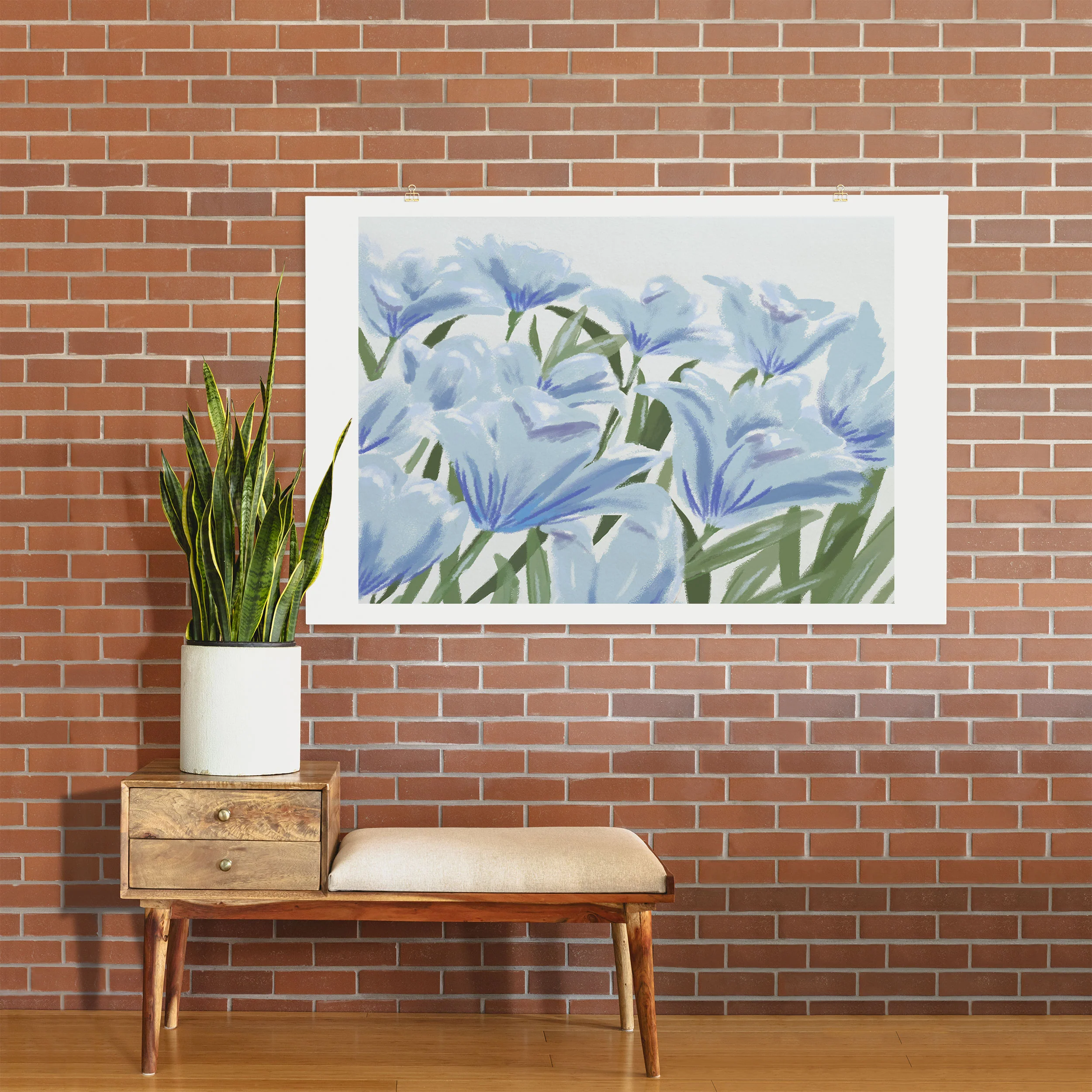 DENY Designs blue blooms Art Print - Image 26