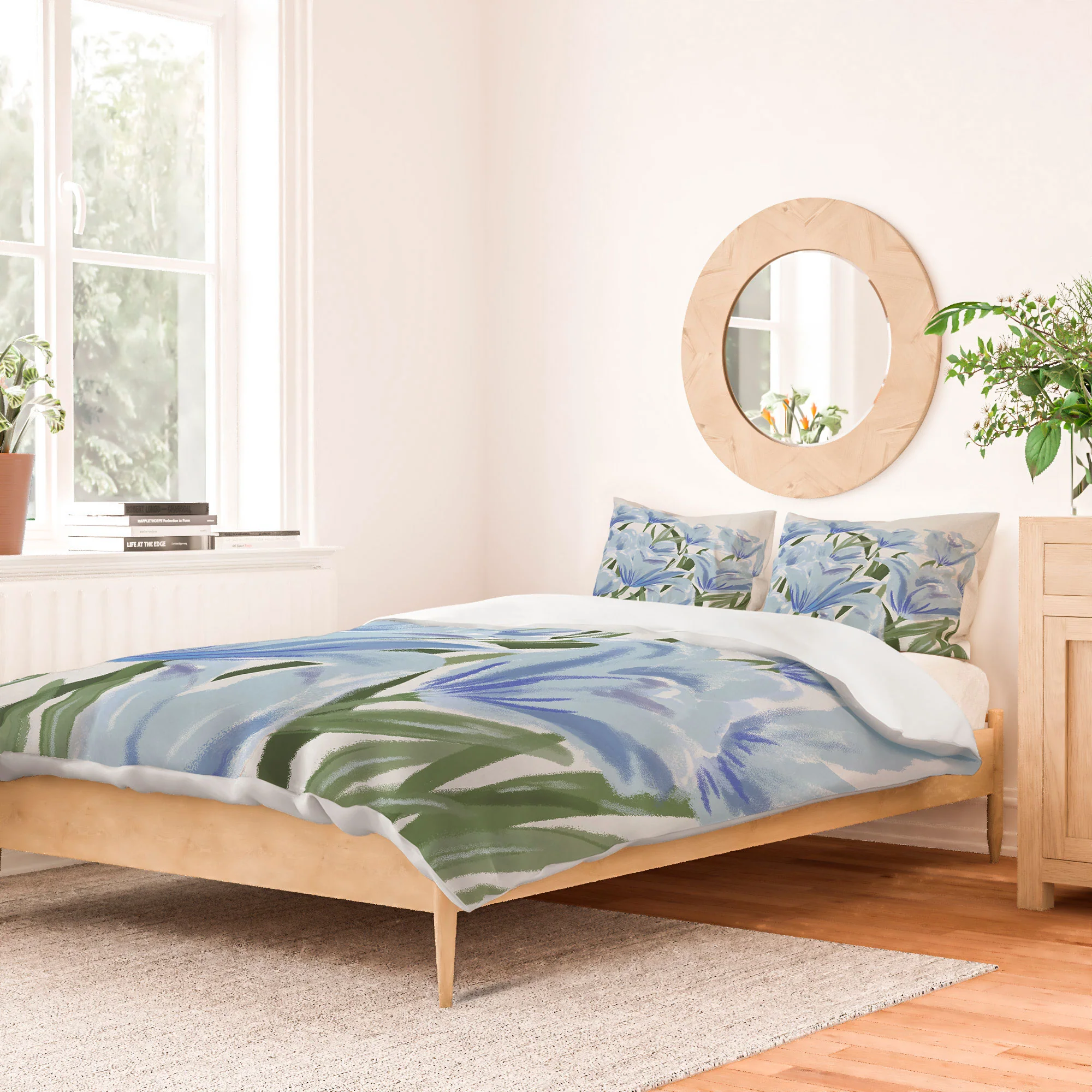 DENY Designs blue blooms Duvet Cover - Image 54
