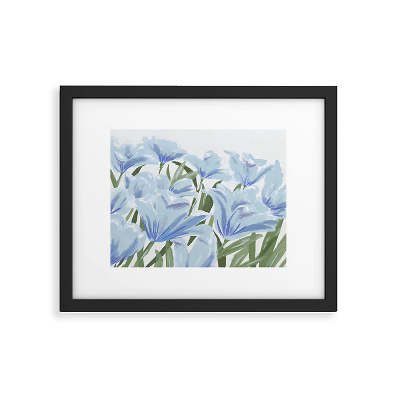 DENY Designs blue blooms Framed Art Print - Image 66