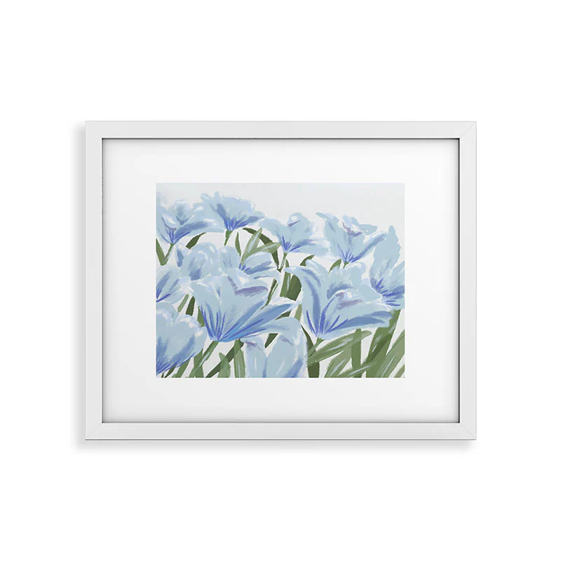 DENY Designs blue blooms Framed Art Print - Image 99