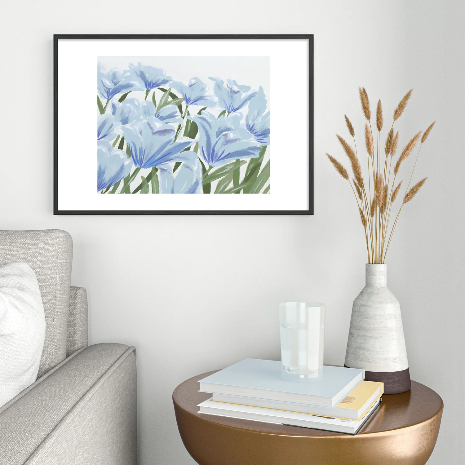DENY Designs blue blooms Metal Framed Art Print - Image 22